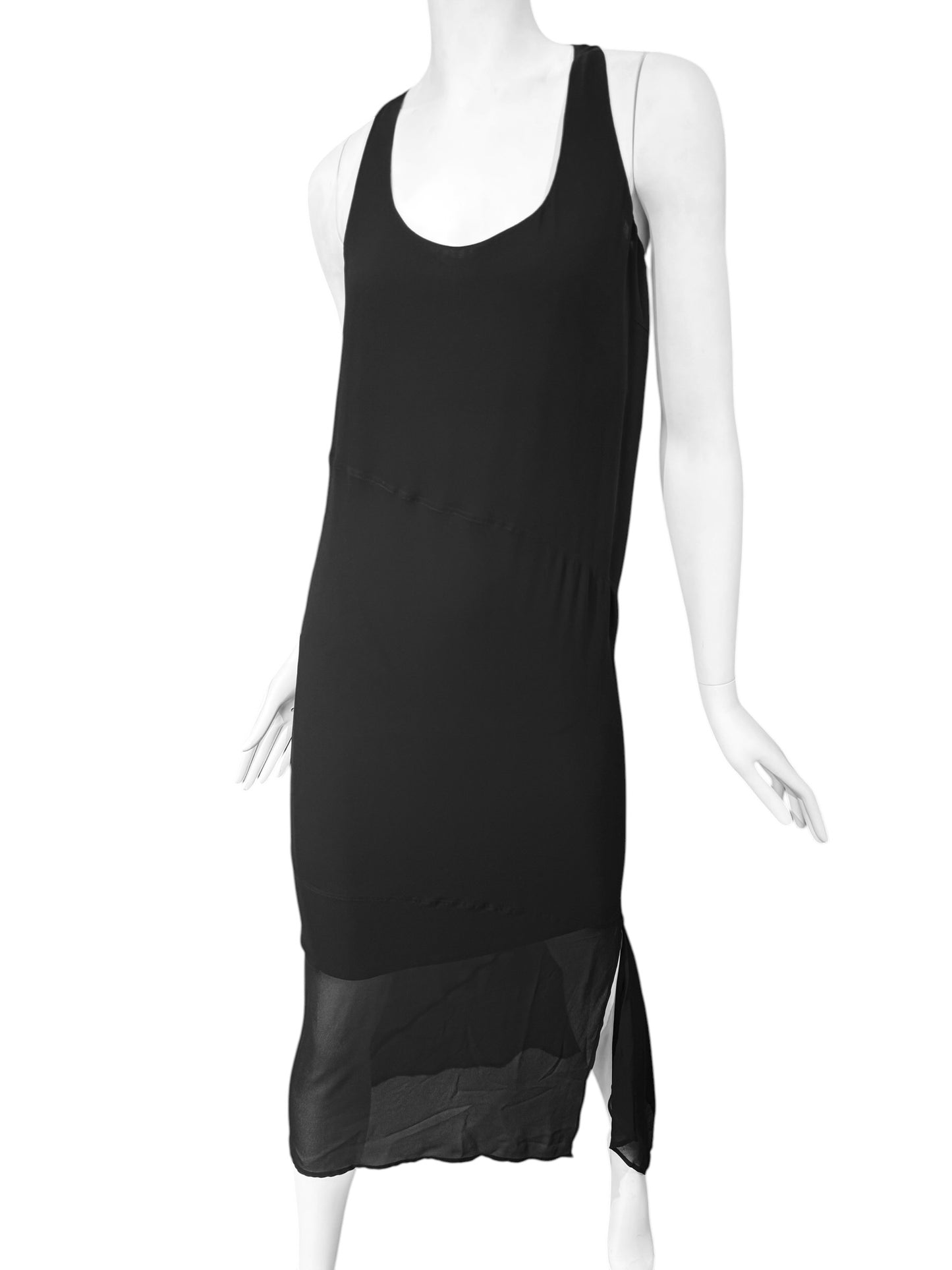 JOHN GALLIANO RESORT 2016 BLACK ASYMMETRICAL MAXI DRESS