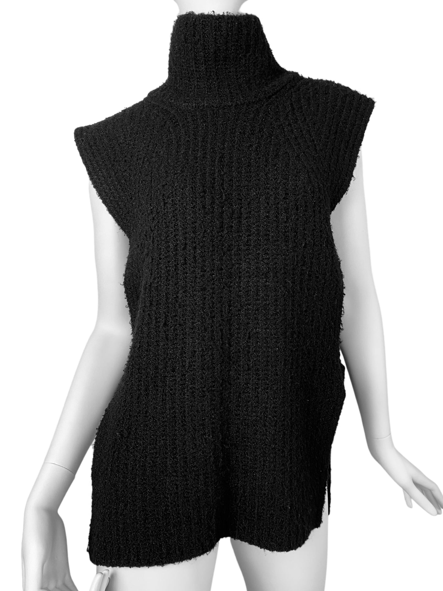 JACQUELINE DE YONG 2010s BLACK KNIT OPEN SIDES TANK TOP