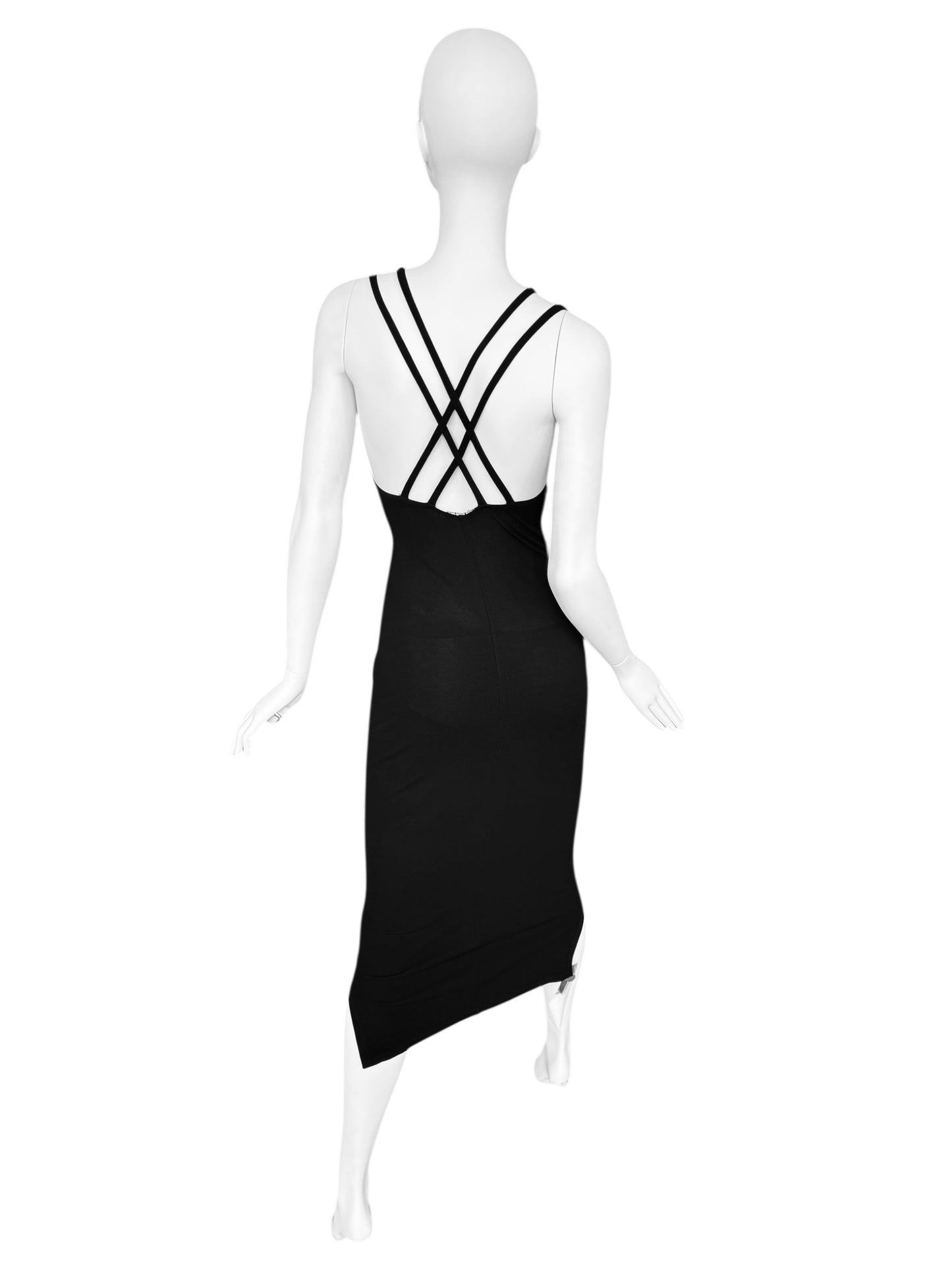 PLEIN SUD SS1992 BLACK DOUBLE STRAP MAXI DRESS