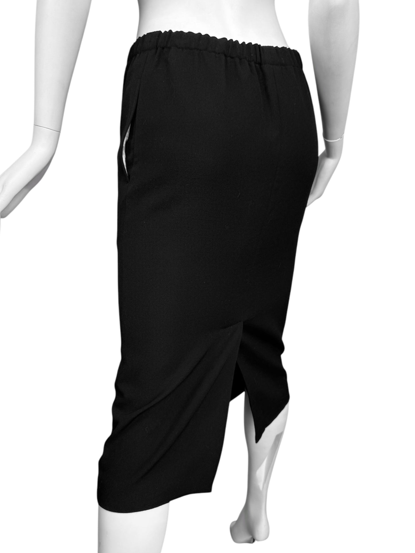 COMME DES GARÇONS FW2022 BLACK WOOL PENCIL SKIRT