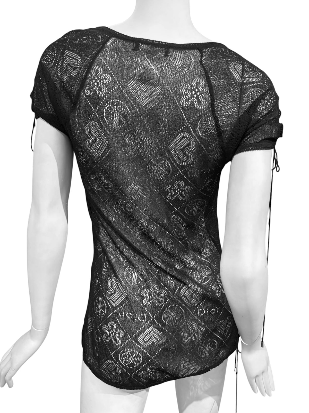 CHRISTIAN DIOR SS2005 BY JOHN GALLIANO BLACK SHEER TOP