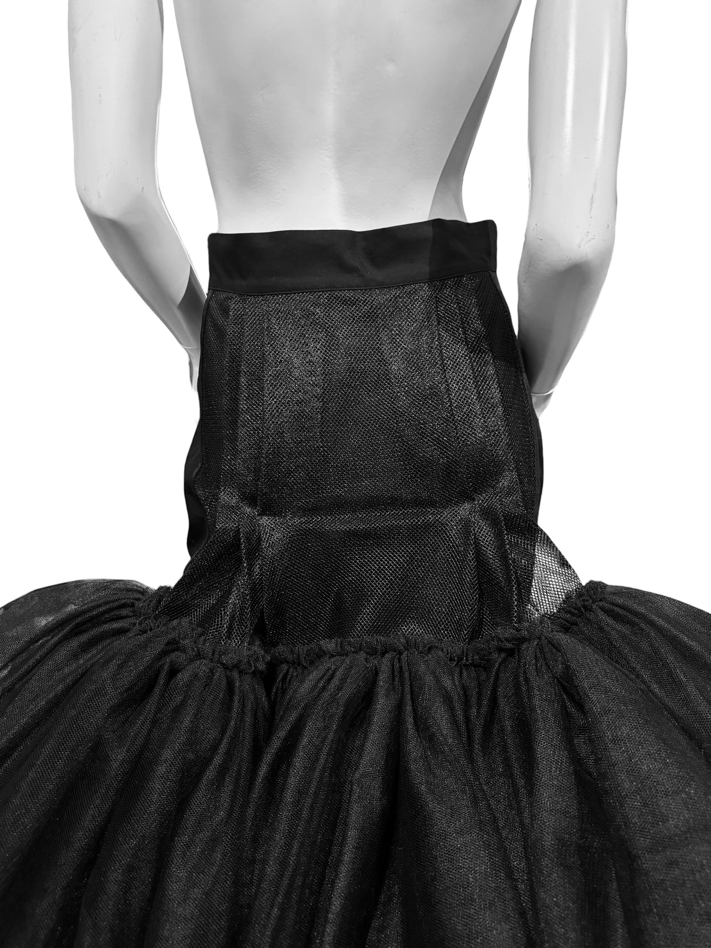 YOHJI YAMAMOTO SS2008 BLACK DRAMATIC TULLE SKIRT