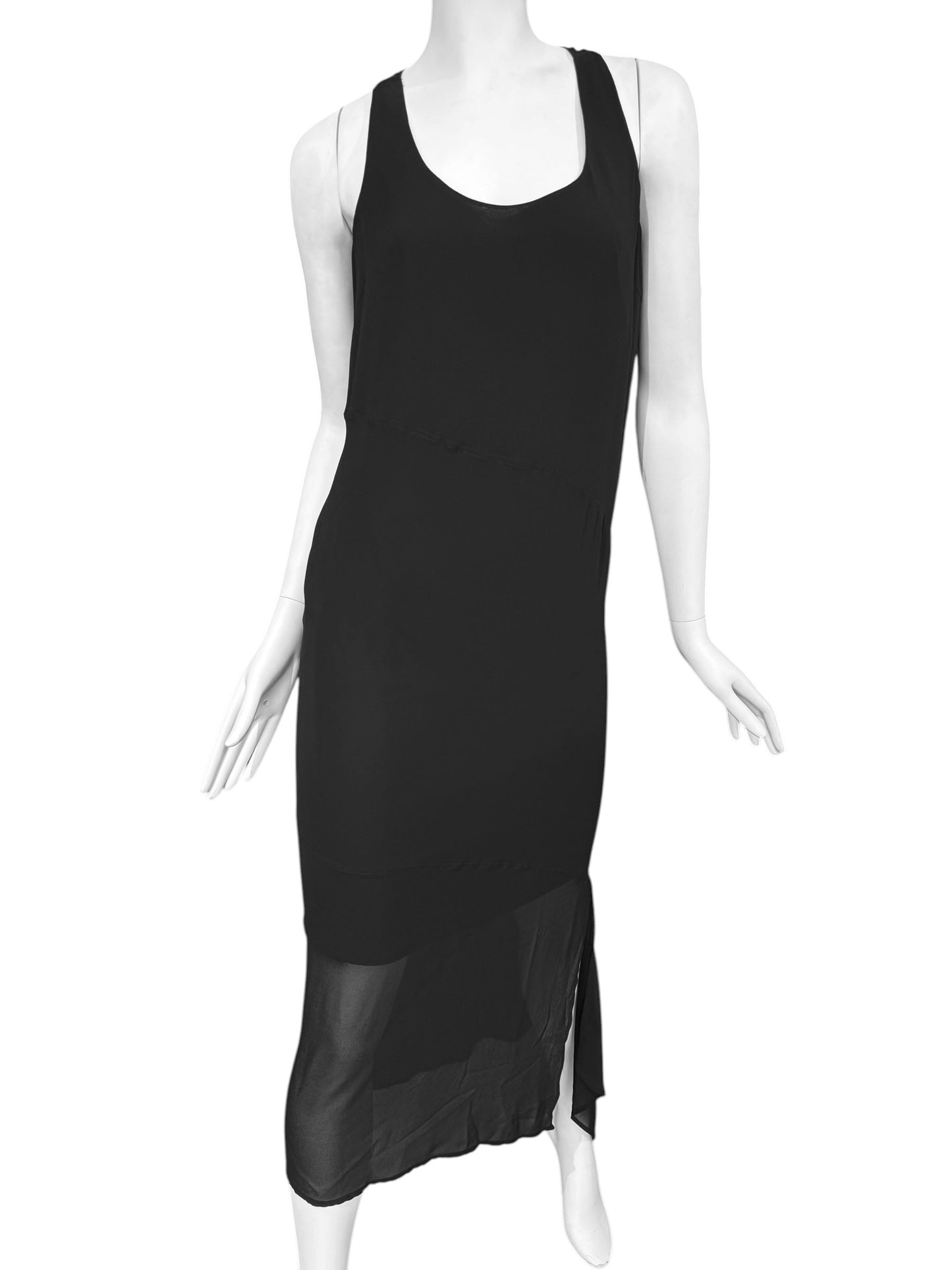 JOHN GALLIANO RESORT 2016 BLACK ASYMMETRICAL MAXI DRESS