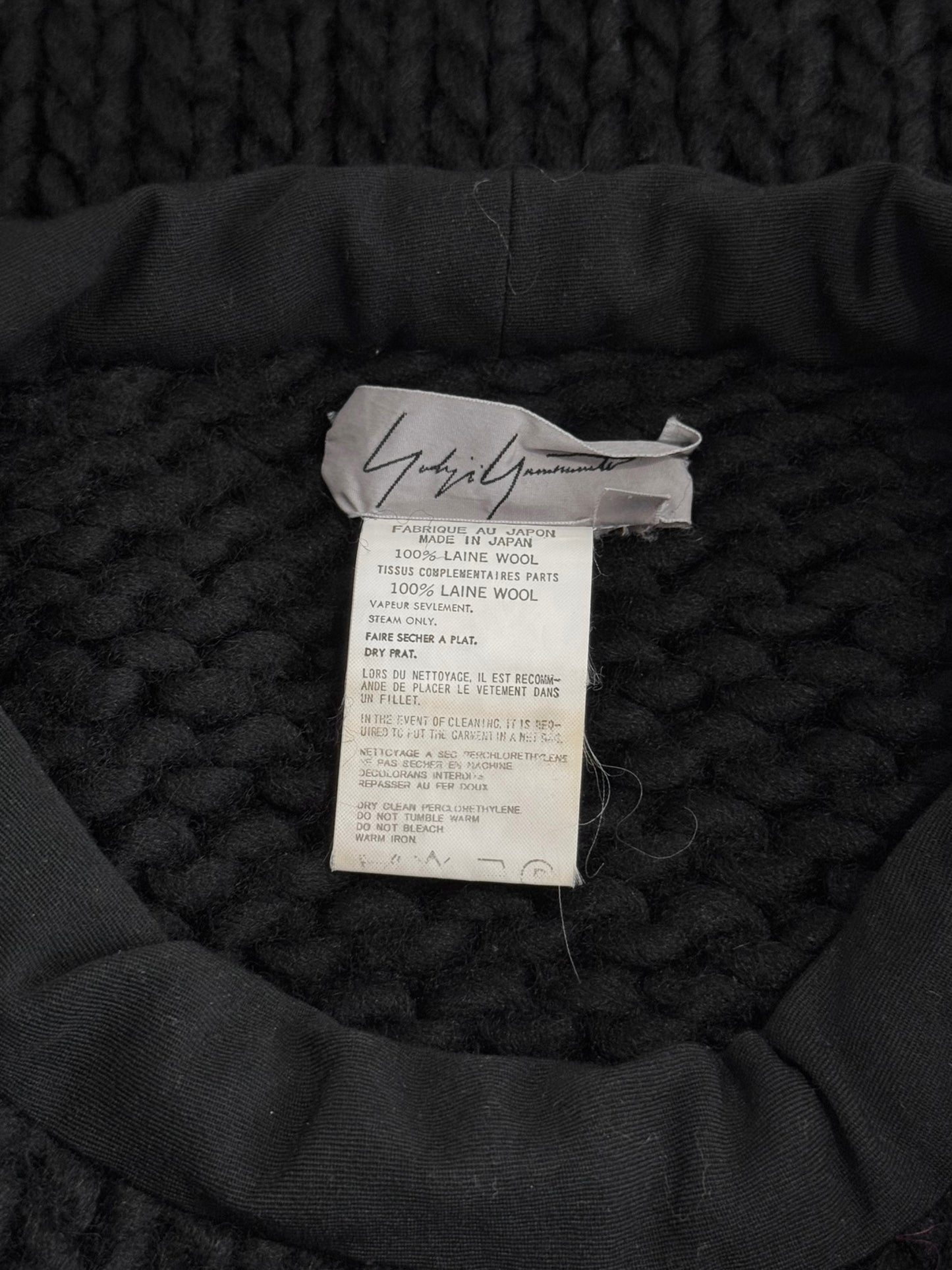 YOHJI YAMAMOTO FW2001 BLACK WOOL TANK TOP