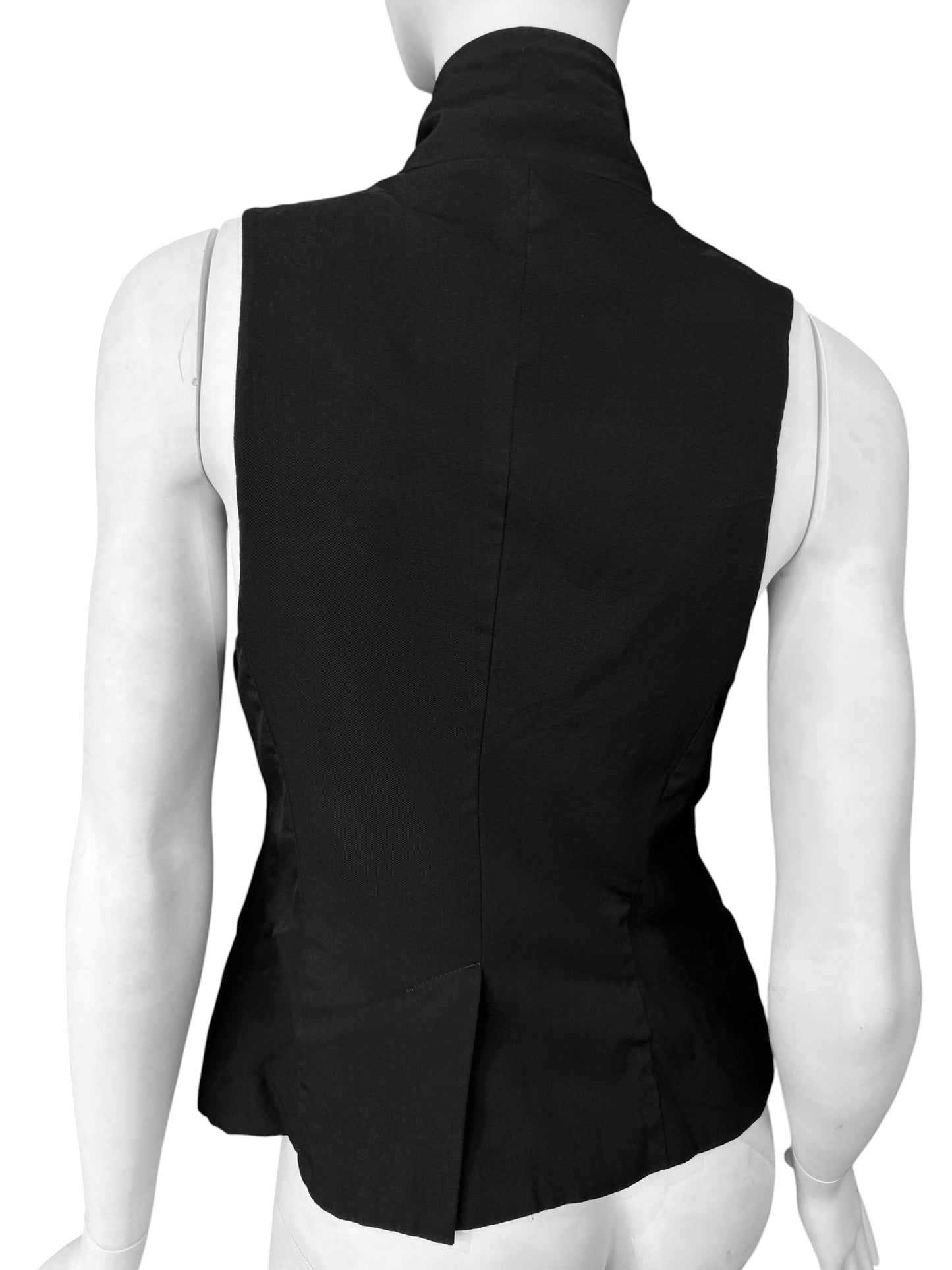 Y’S YOHJI YAMAMOTO 2000s BLACK WOOL ASYMMETRICAL VEST
