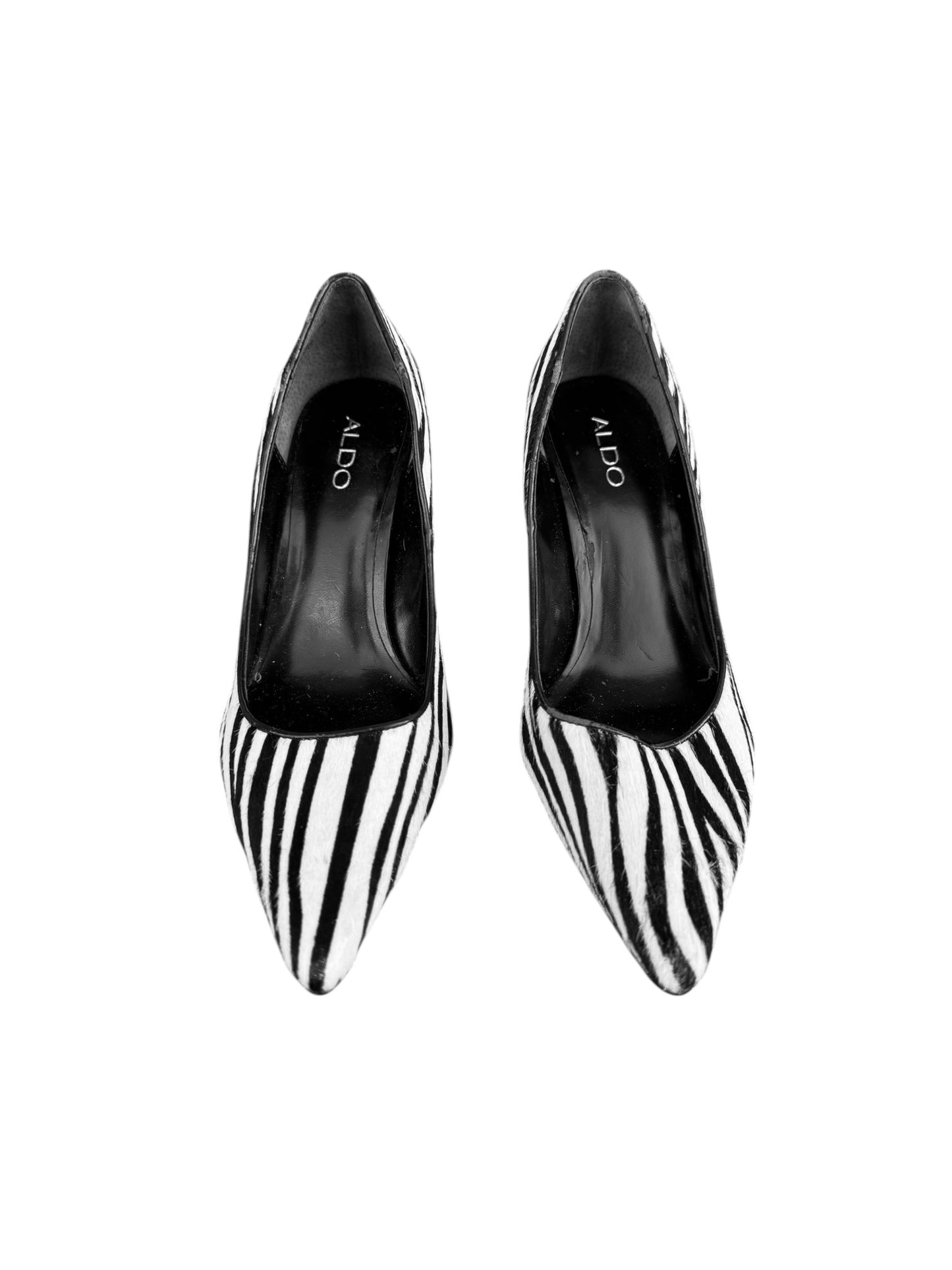 ALDO 2000s BLACK & WHITE HAIRY LEATHER ZEBRA HEELS