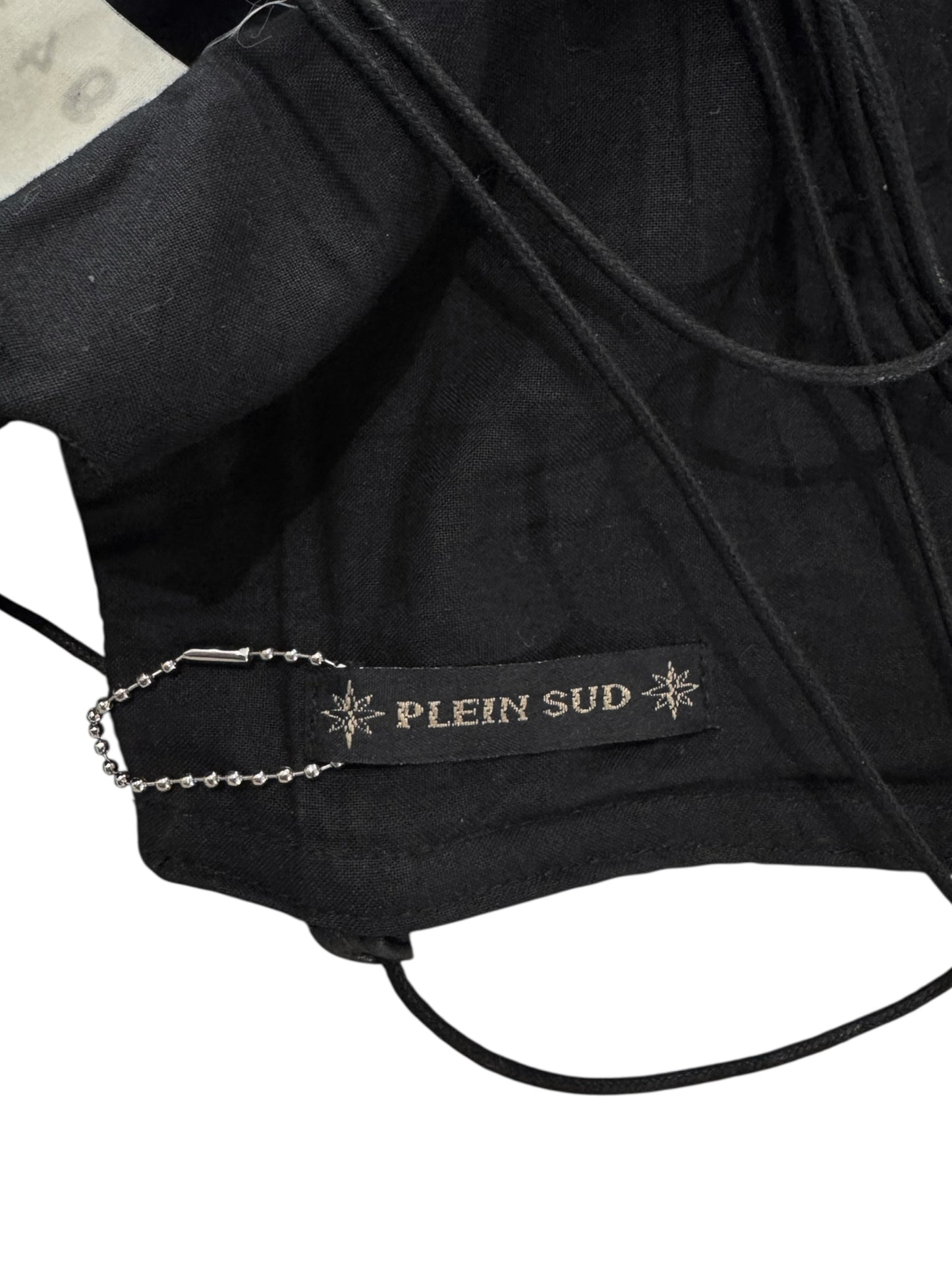 PLEIN SUD SS1994 BLACK LEATHER LACE-UP CORSET