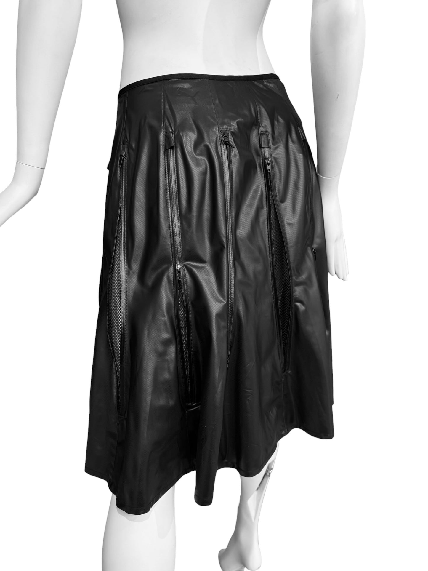 JUNYA WATANABE SS2013 BLACK ZIP MIDI SKIRT