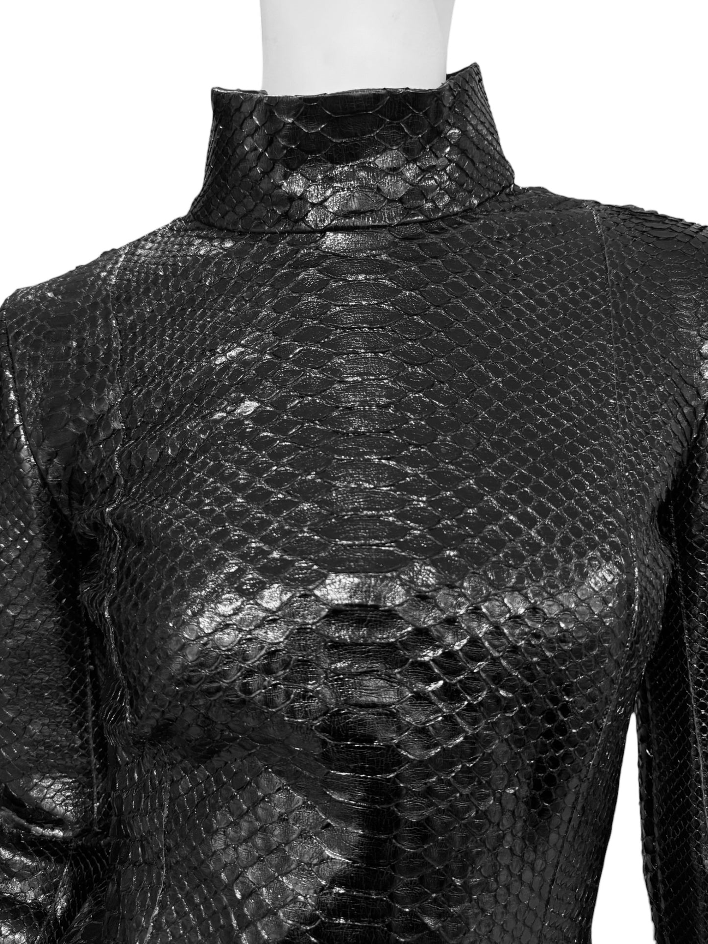 GUCCI FW2013 BY FRIDA GIANNINI BLACK PYTHON LEATHER JACKET