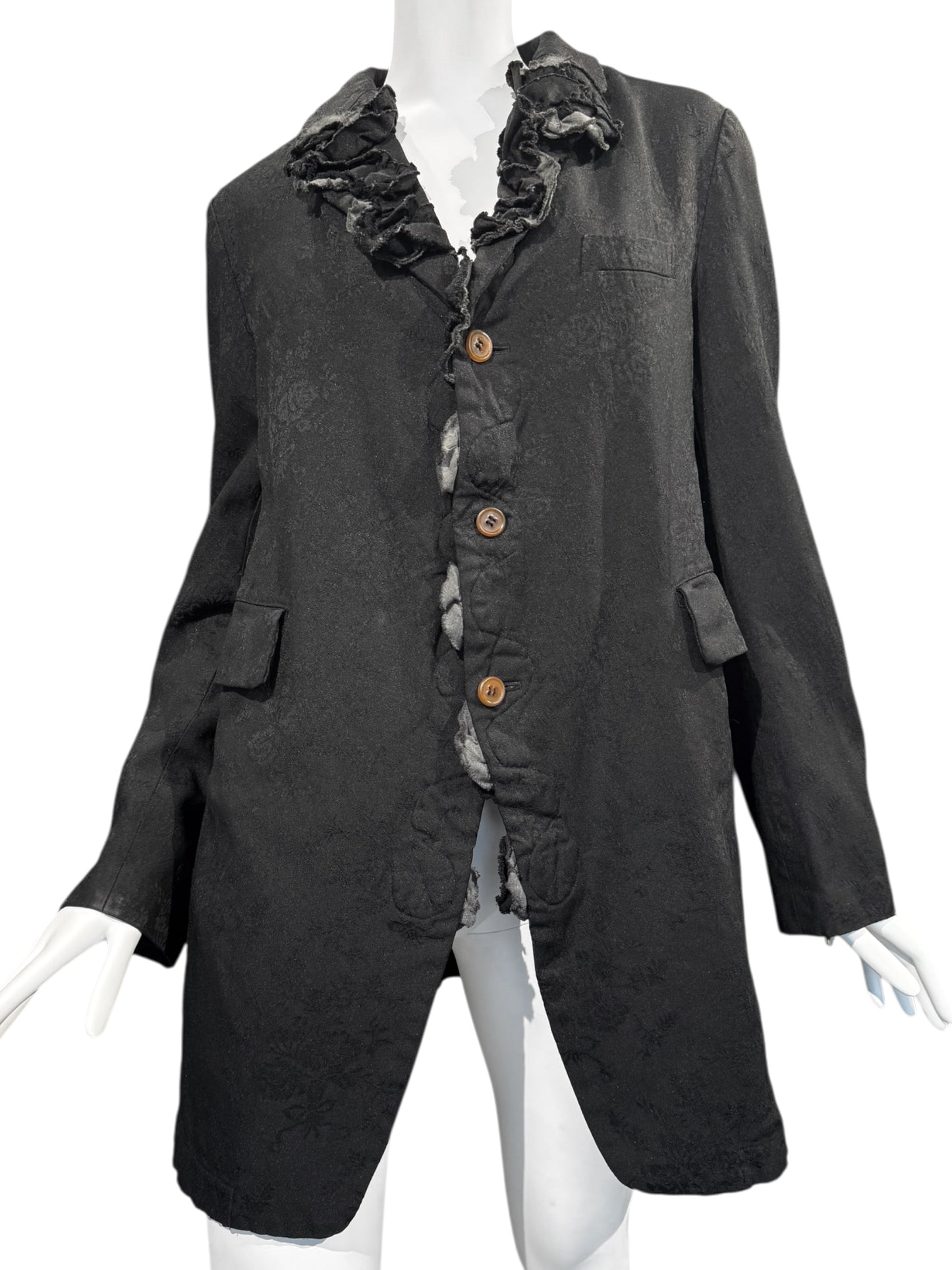 COMME DES GARÇONS 2015 BLACK FLORAL JACQUARD BLAZER