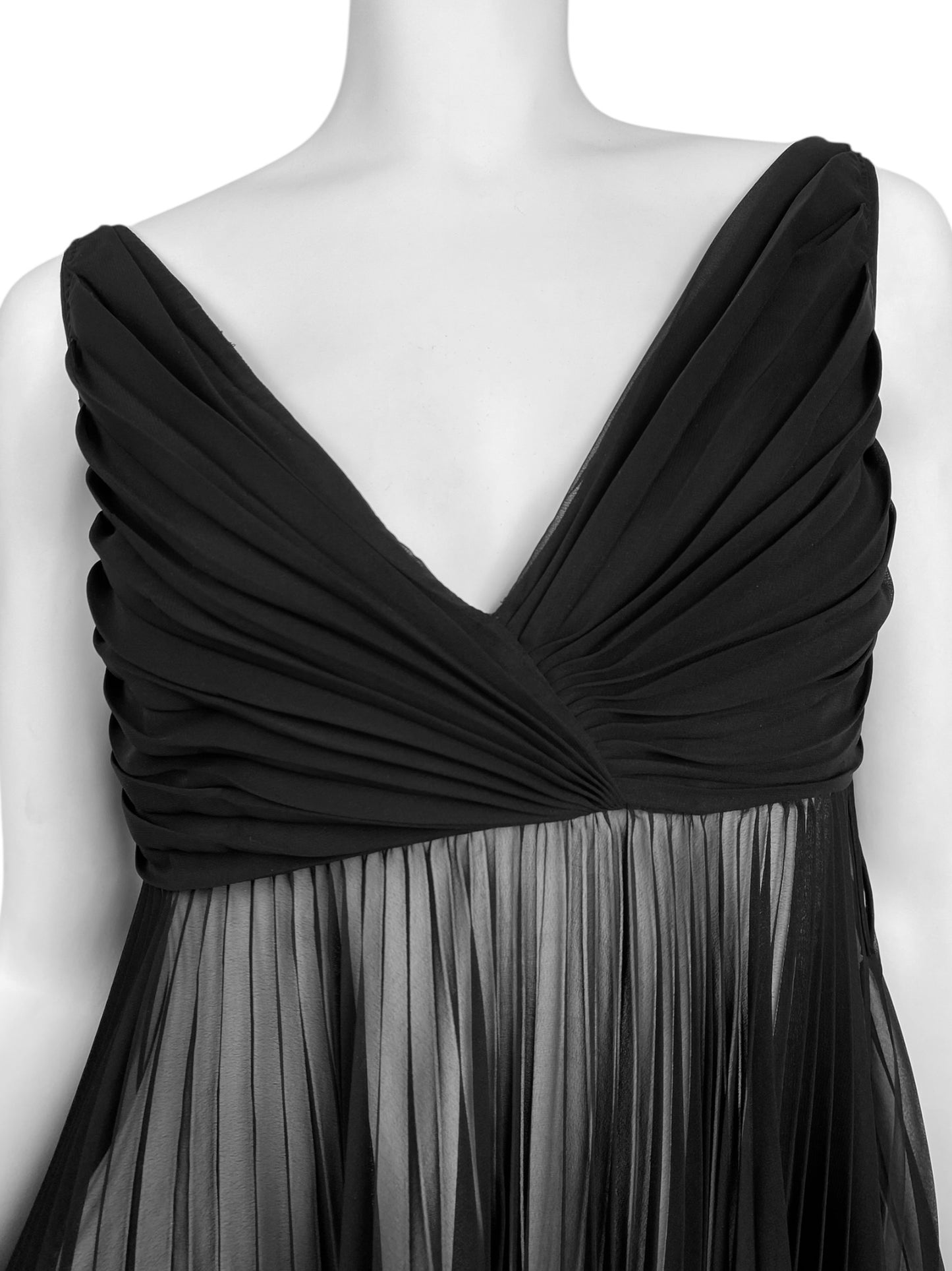 GUCCI 2005 BY ALESSANDRA FACCHINETTI BLACK PLEATED TOP