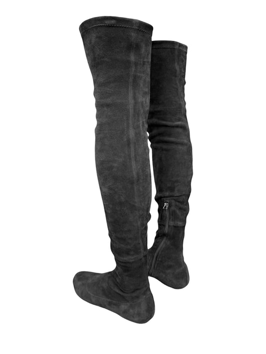 ALAÏA 2020s BY PIETER MULIER BLACK LEATHER THIGH-HIGH BOOTS