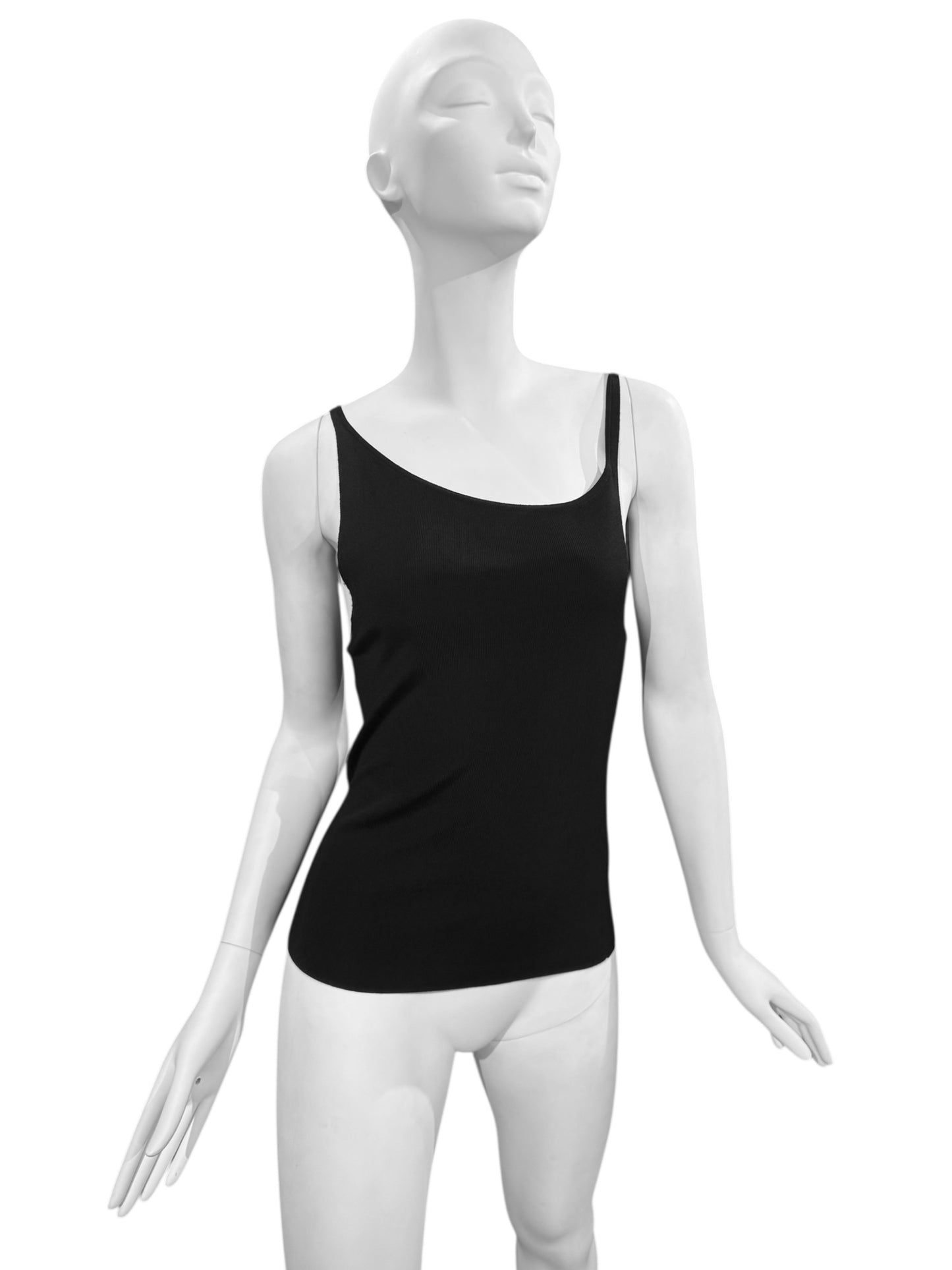 PLEIN SUD 2000s BLACK ASYMMETRICAL TANK TOP