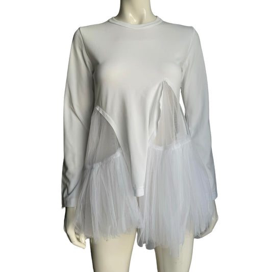 COMME DES GARÇONS FW2022 WHITE RUFFLE TUTU TOP