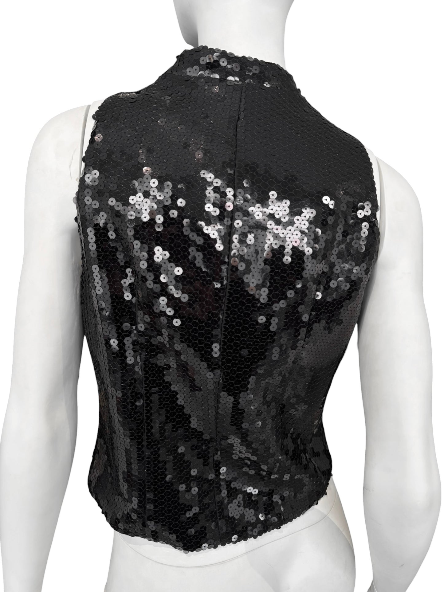 ALEXANDER MCQUEEN FW1998 ‘JOAN’ BLACK SEQUINS VEST