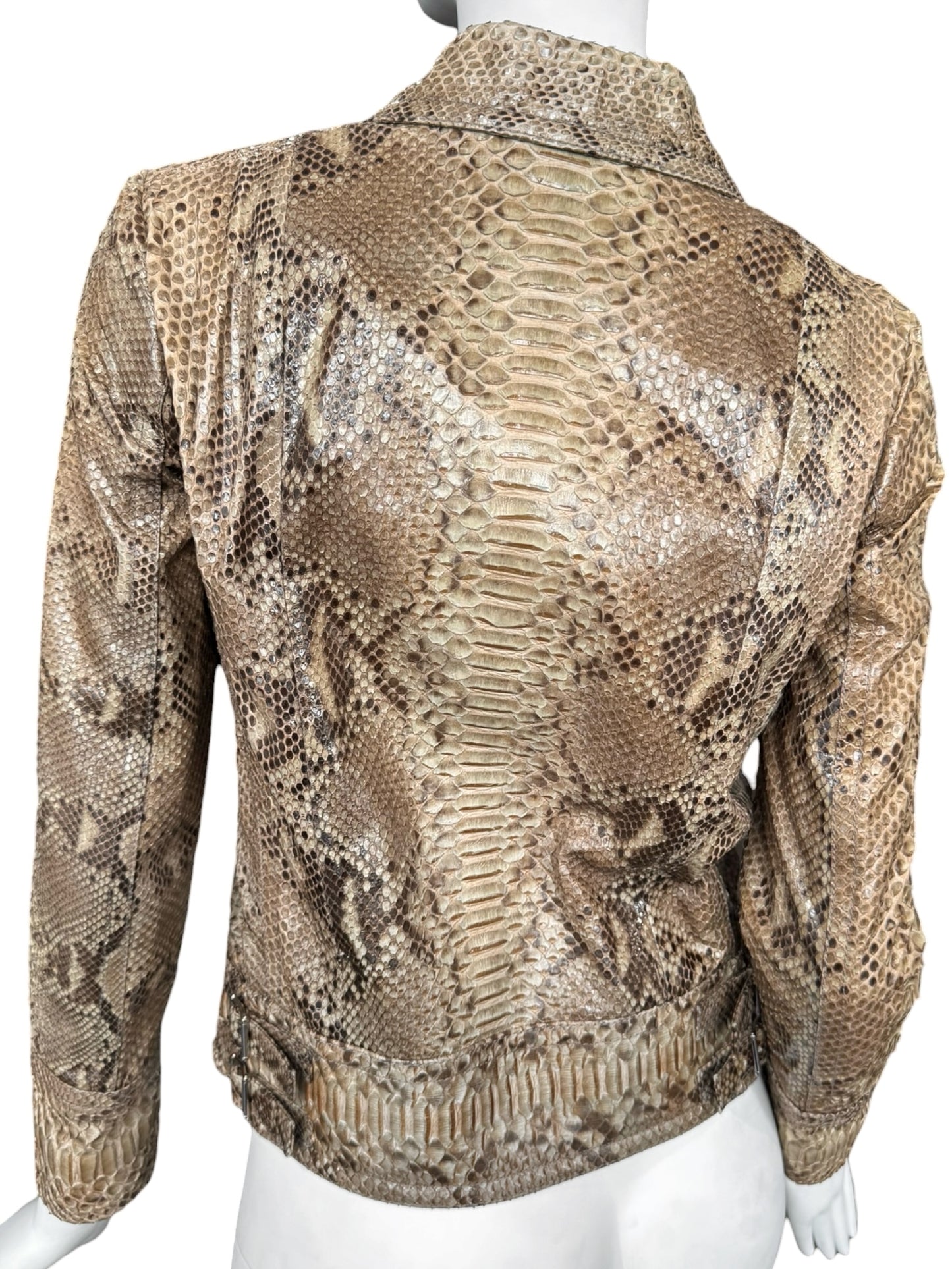 GUCCI RESORT 2011 BY FRIDAY GIANNINI BROWN PYTHON LEATHER JACKET