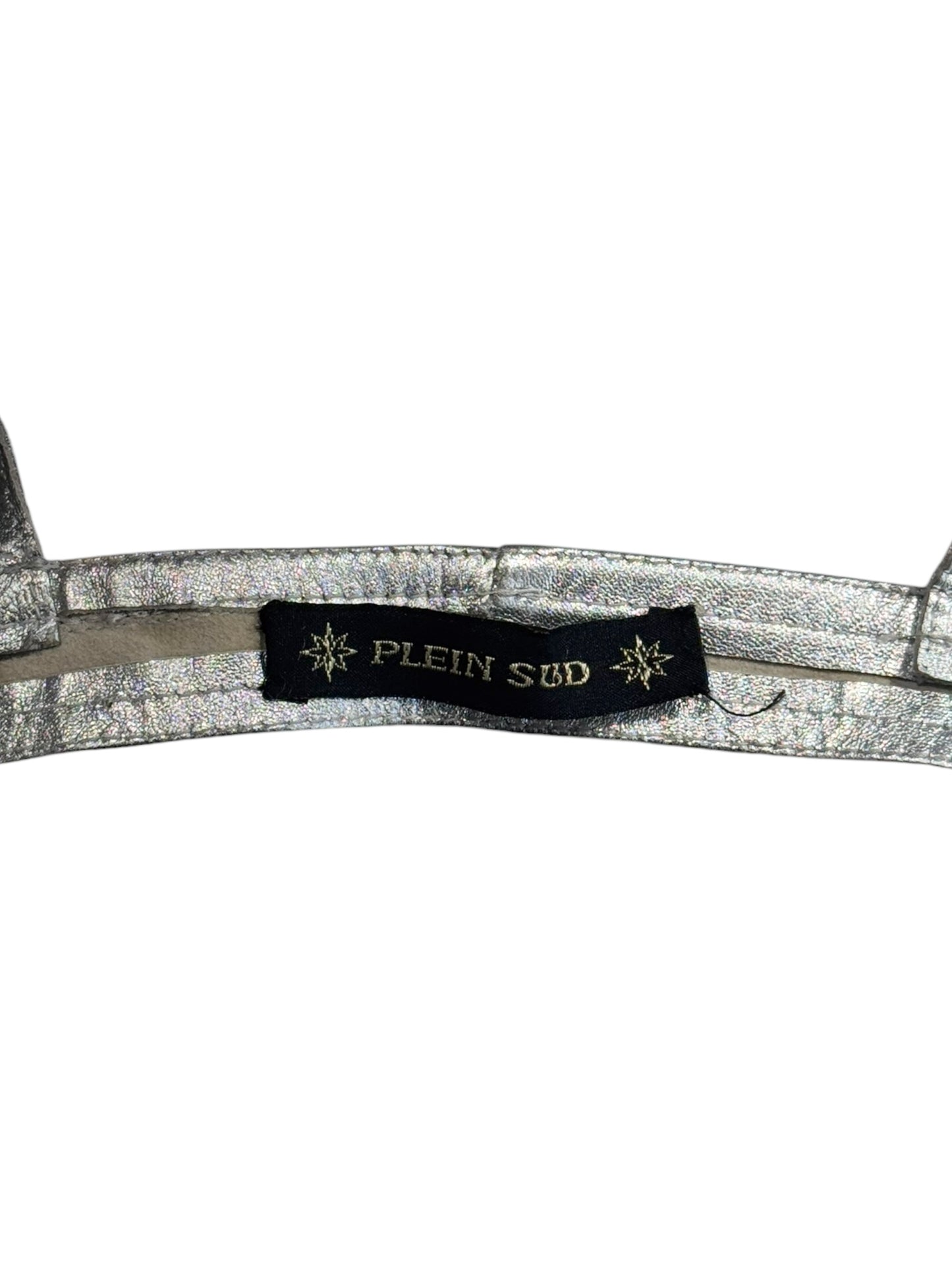 PLEIN SUD SS1995 SILVER LEATHER BRA