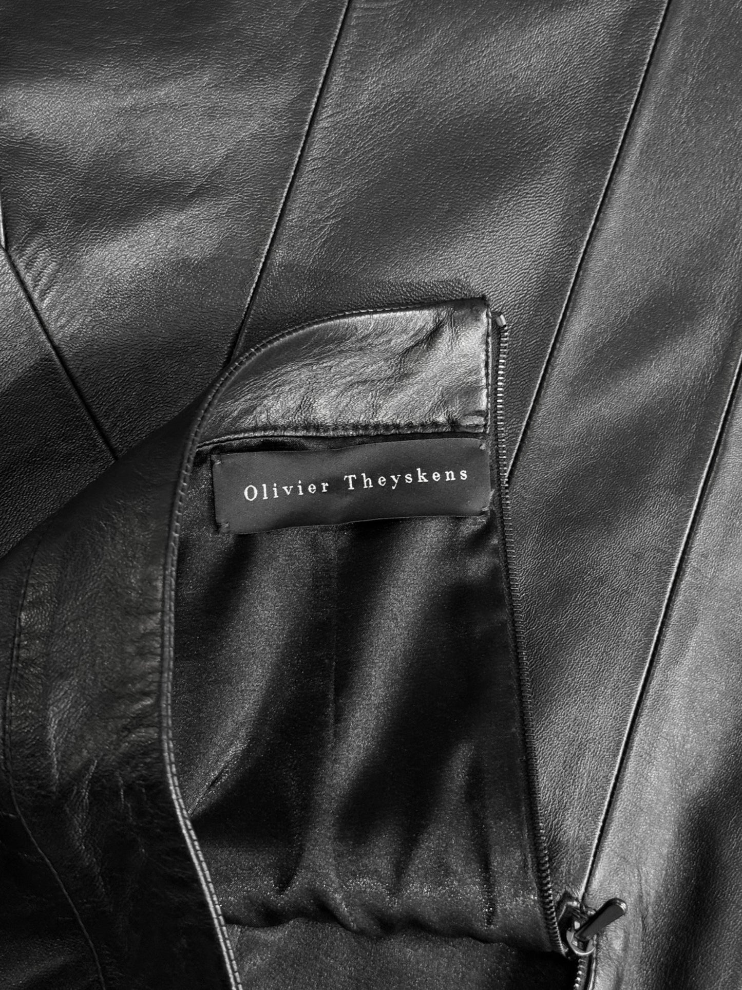 OLIVIER THEYSKENS SS2020 BLACK LEATHER MAXI SKIRT