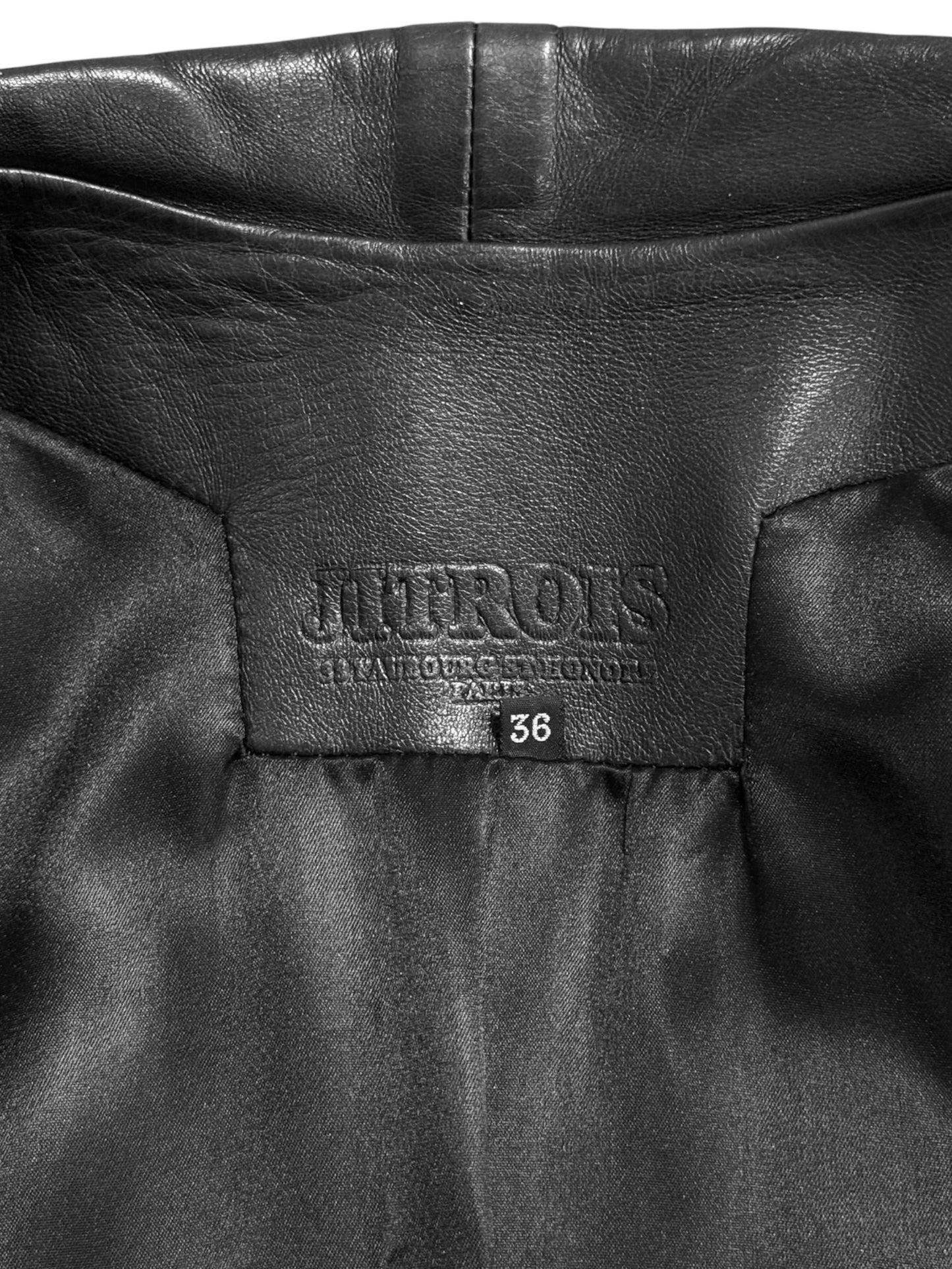 JITROIS 2000s BLACK LEATHER MULTI-ZIP COAT
