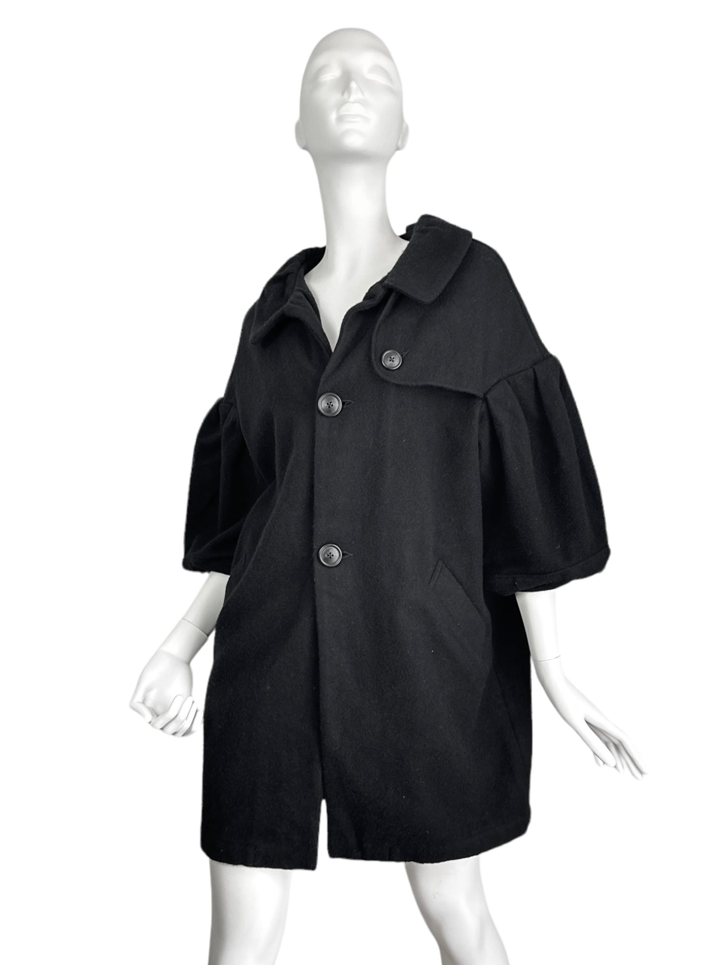 KAPITAL 2010s BLACK WOOL BALLOON COAT/DRESS