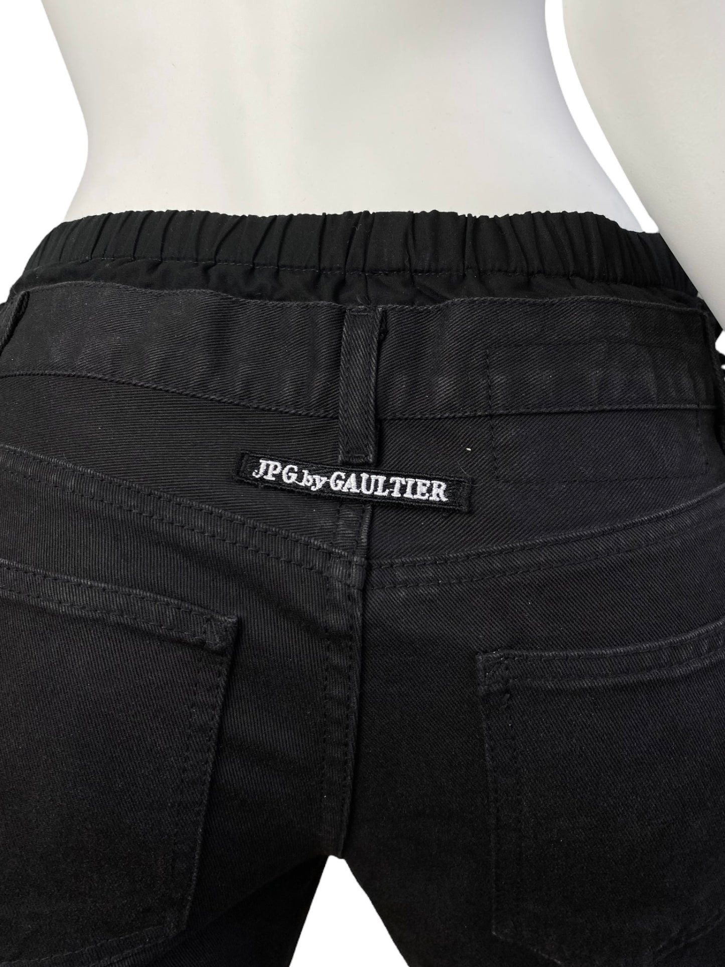 JEAN-PAUL GAULTIER 2000s BLACK LACED UP CAPRI PANTS