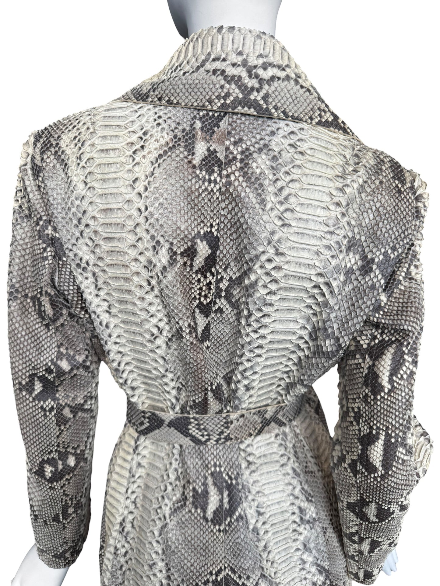 JITROIS 2000s CREAM PYTHON LEATHER COAT