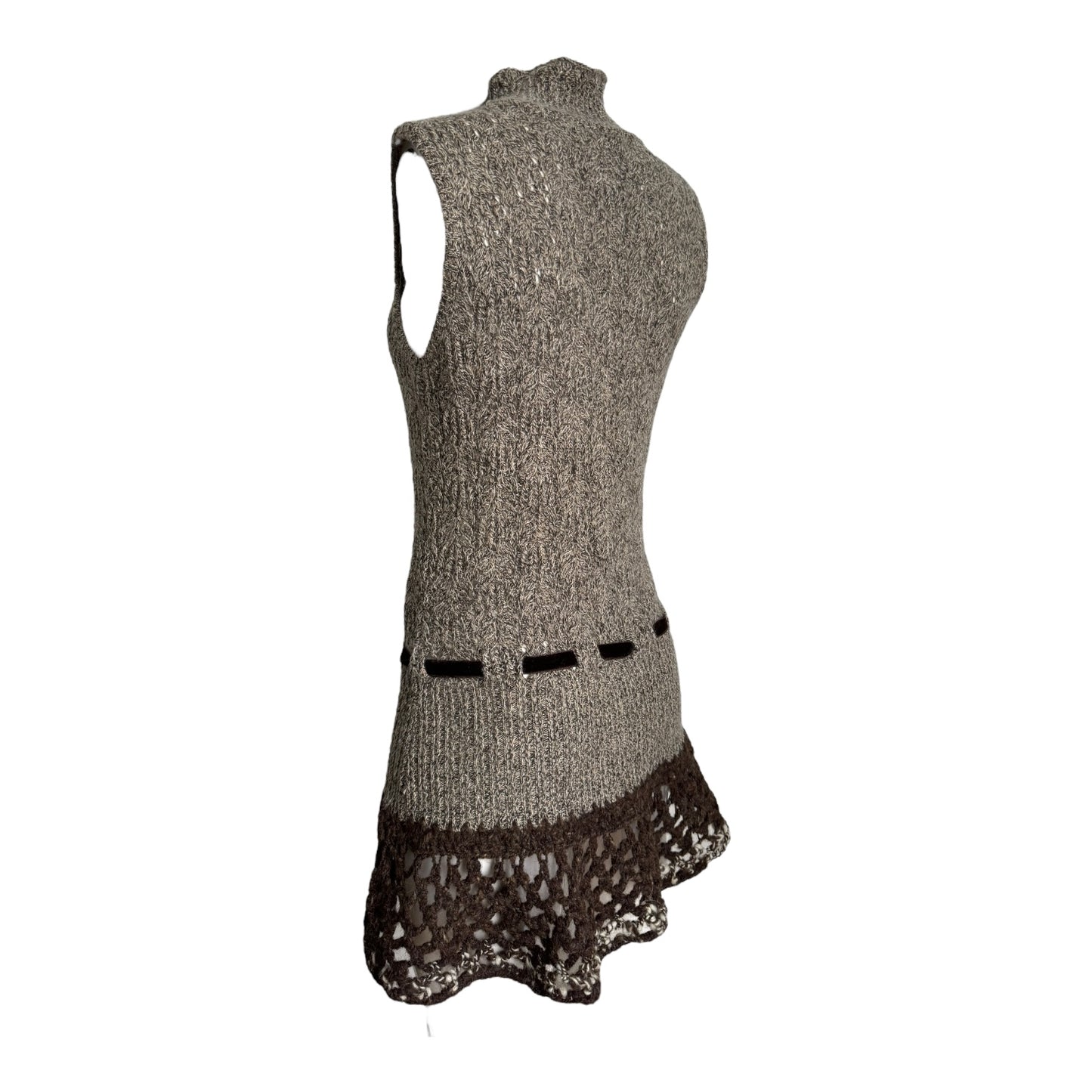 MARNI 2010s GREYISH BROWN KNIT MINI DRESS