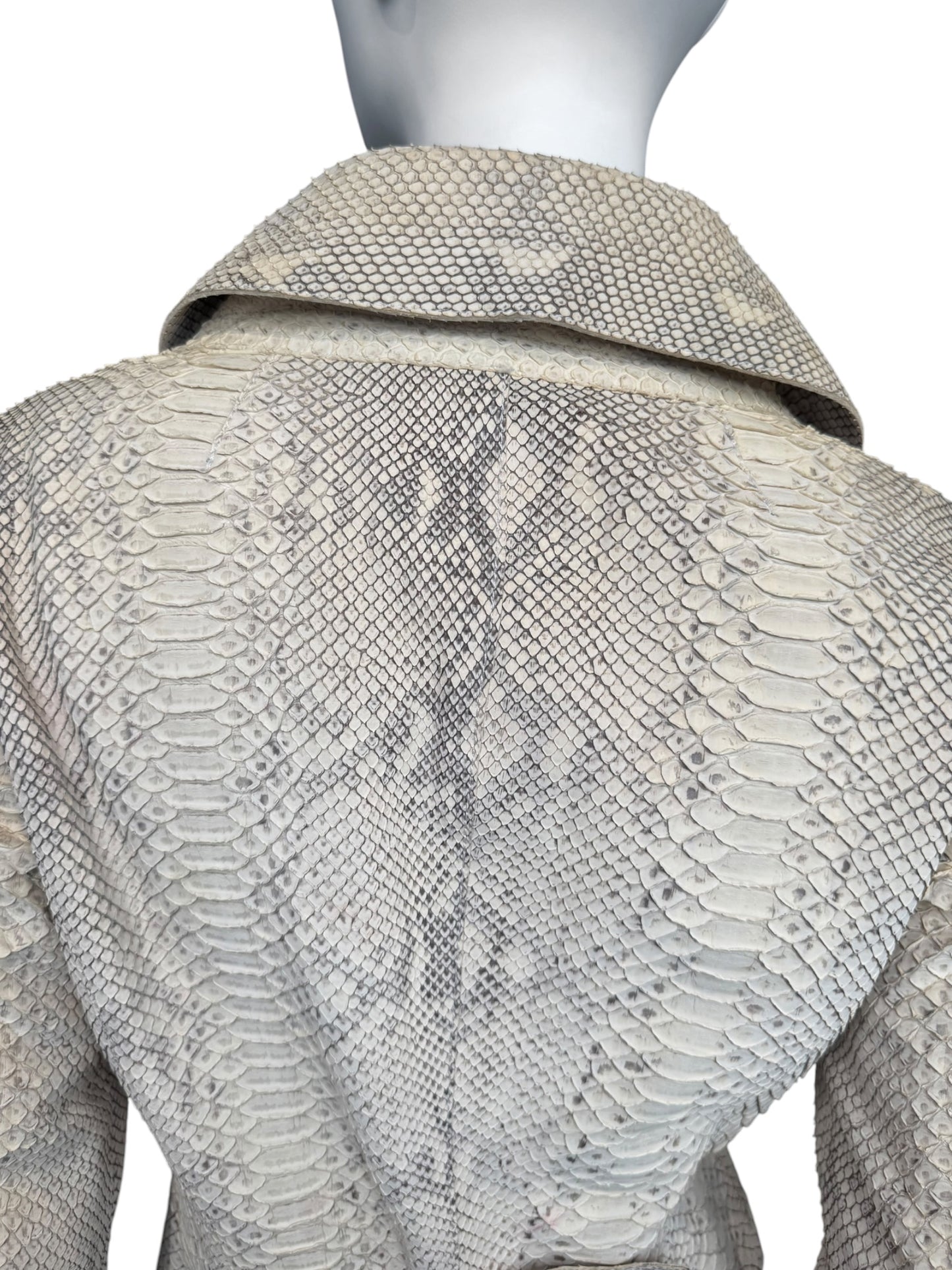 JITROIS 2000s CREAM PYTHON LEATHER JACKET