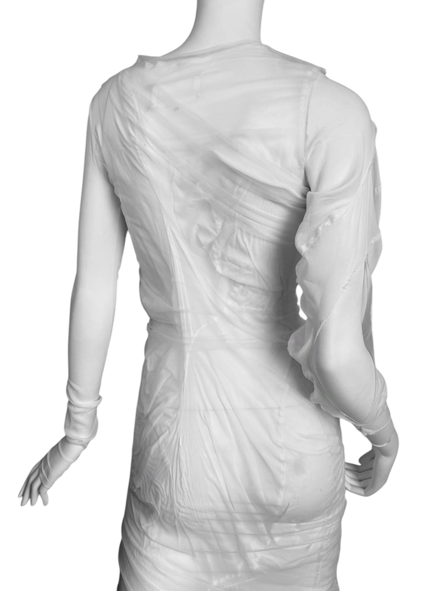MAISON MARGIELA SS2021 BY GALLIANO WHITE SILK « WET » BRIDAL MAXI DRESS
