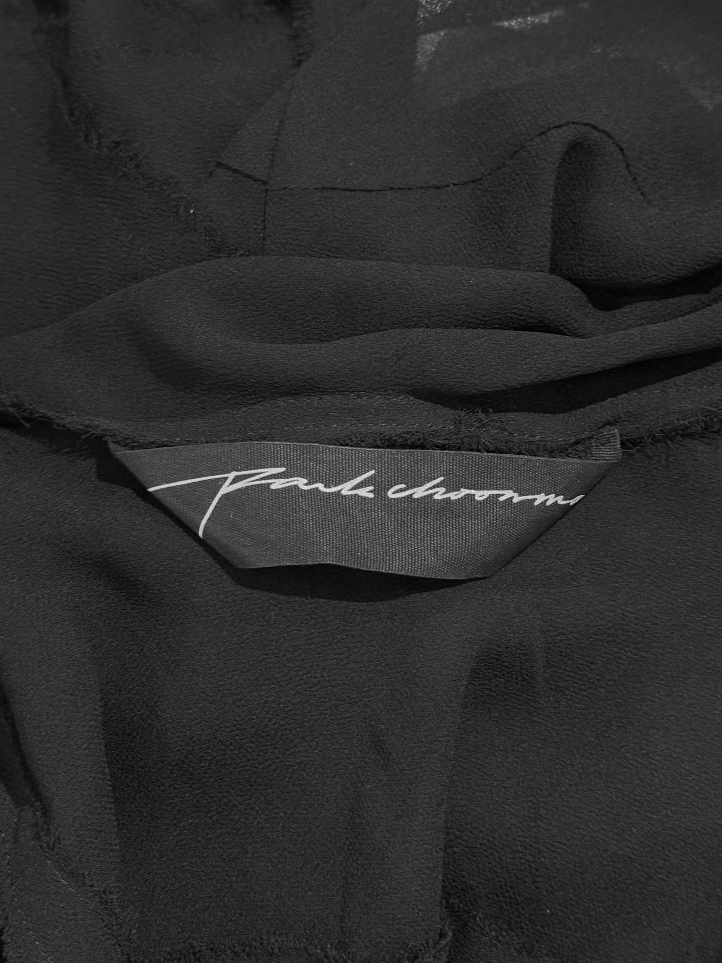 PARKCHOONMOO 2010s BLACK SHEER HOODED TOP