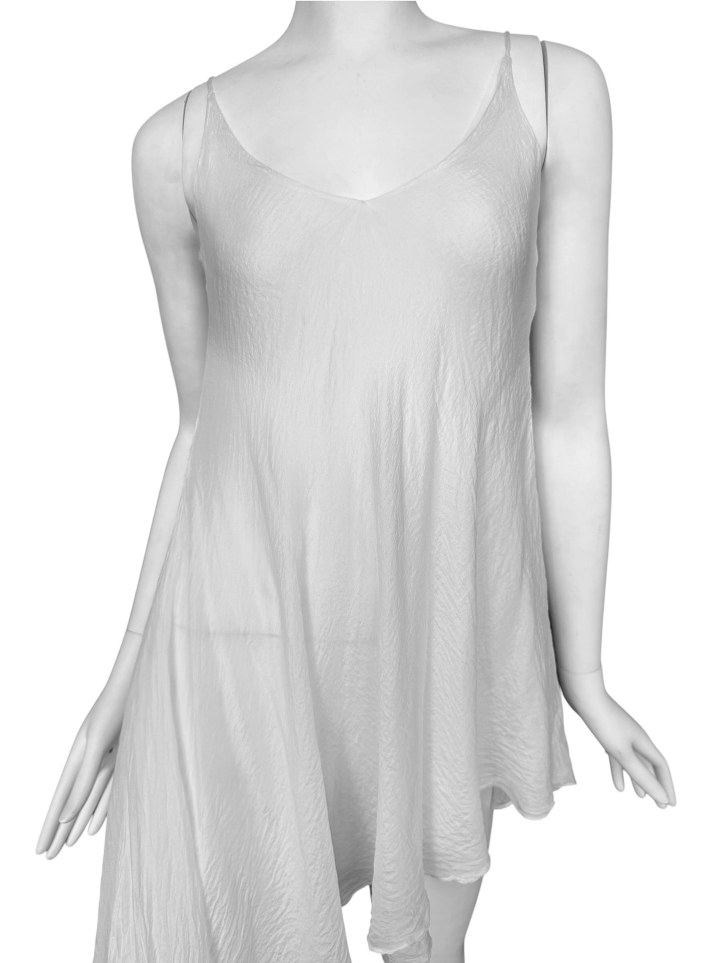 MARC LE BIHAN 2020s WHITE SILK ASYMMETRICAL TOP