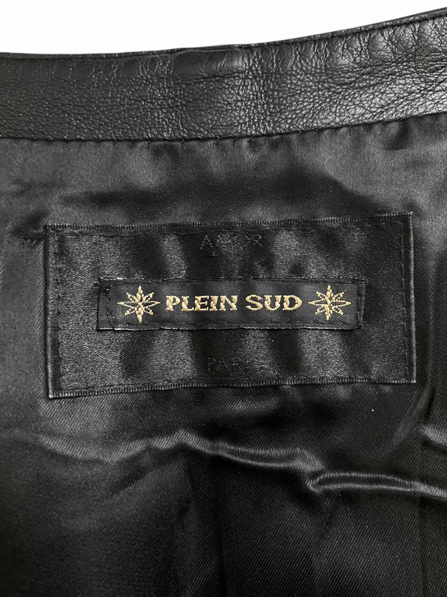 PLEIN SUD SS1992 BLACK LEATHER SIDE LACE-UP BONDAGE CORSET TOP