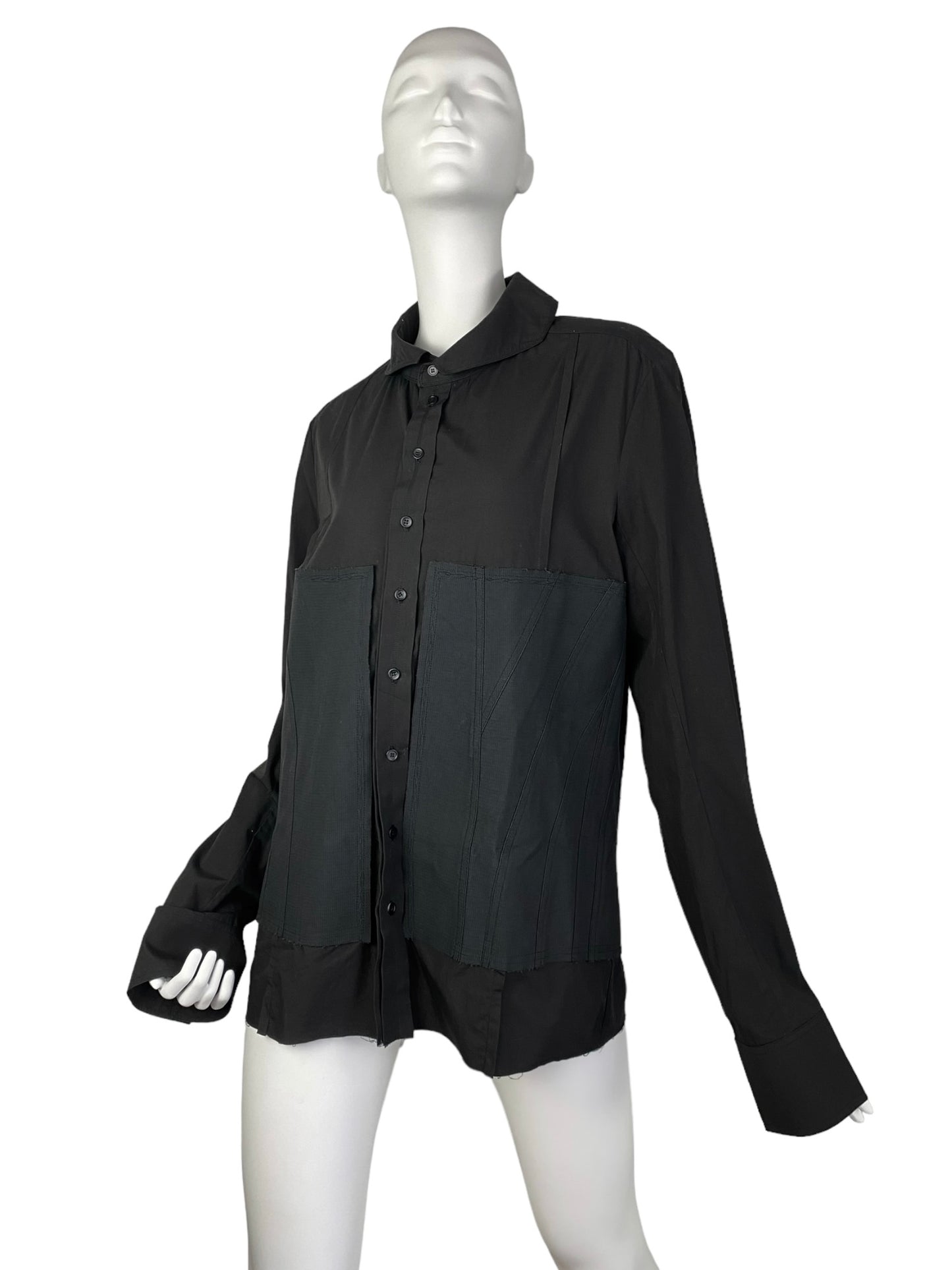 MARC LE BIHAN 2020s BLACK CORSET SHIRT