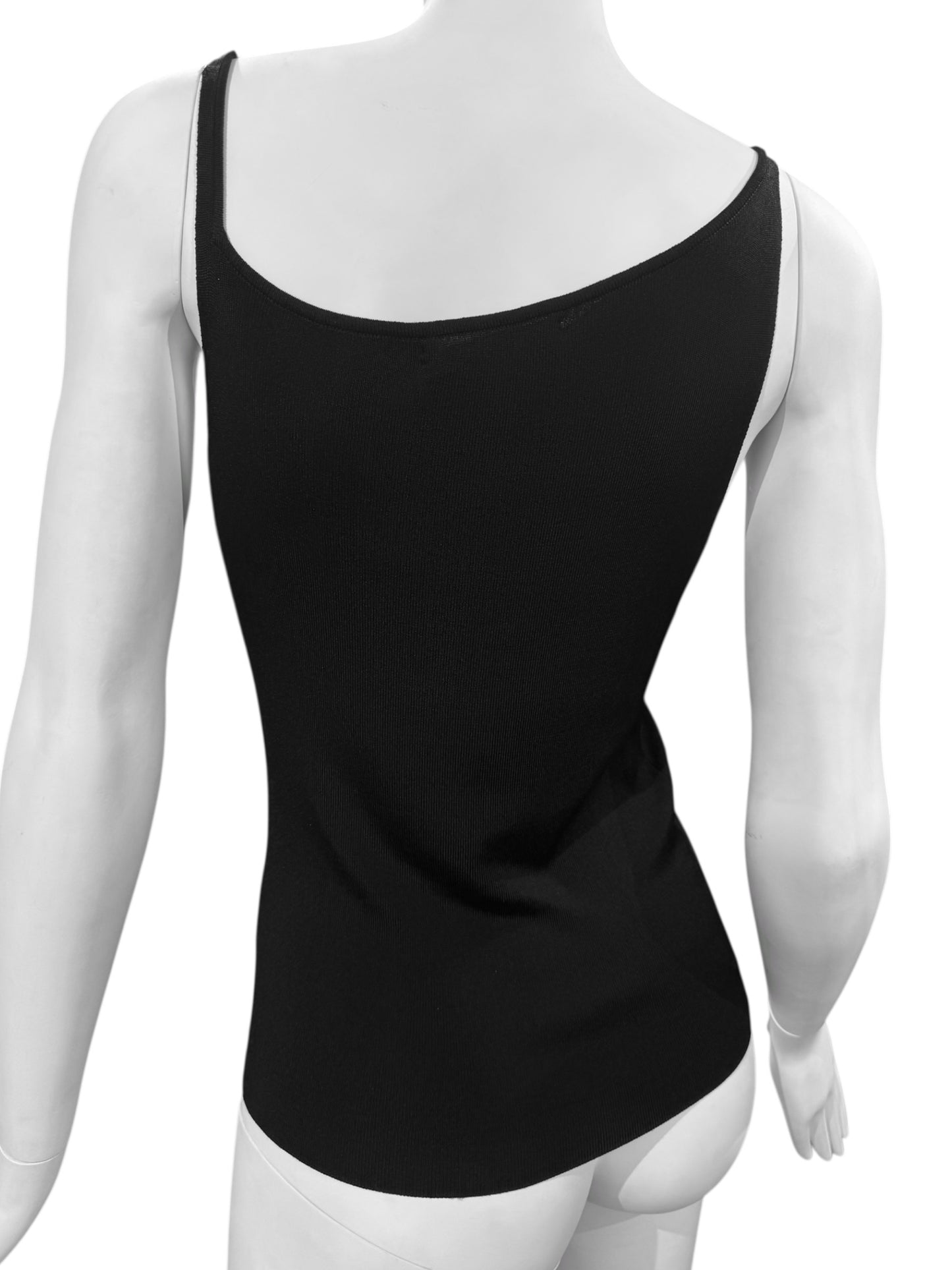 PLEIN SUD 2000s BLACK ASYMMETRICAL TANK TOP