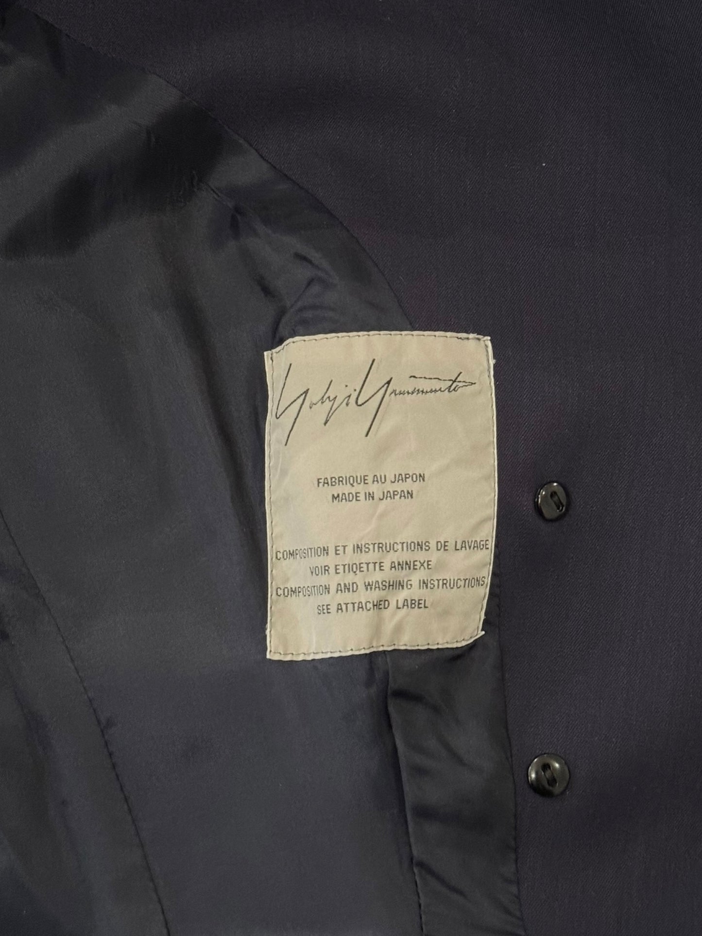 YOHJI YAMAMOTO SS1997 PURPLE WOOL DOUBLE BREASTED MAXI COAT