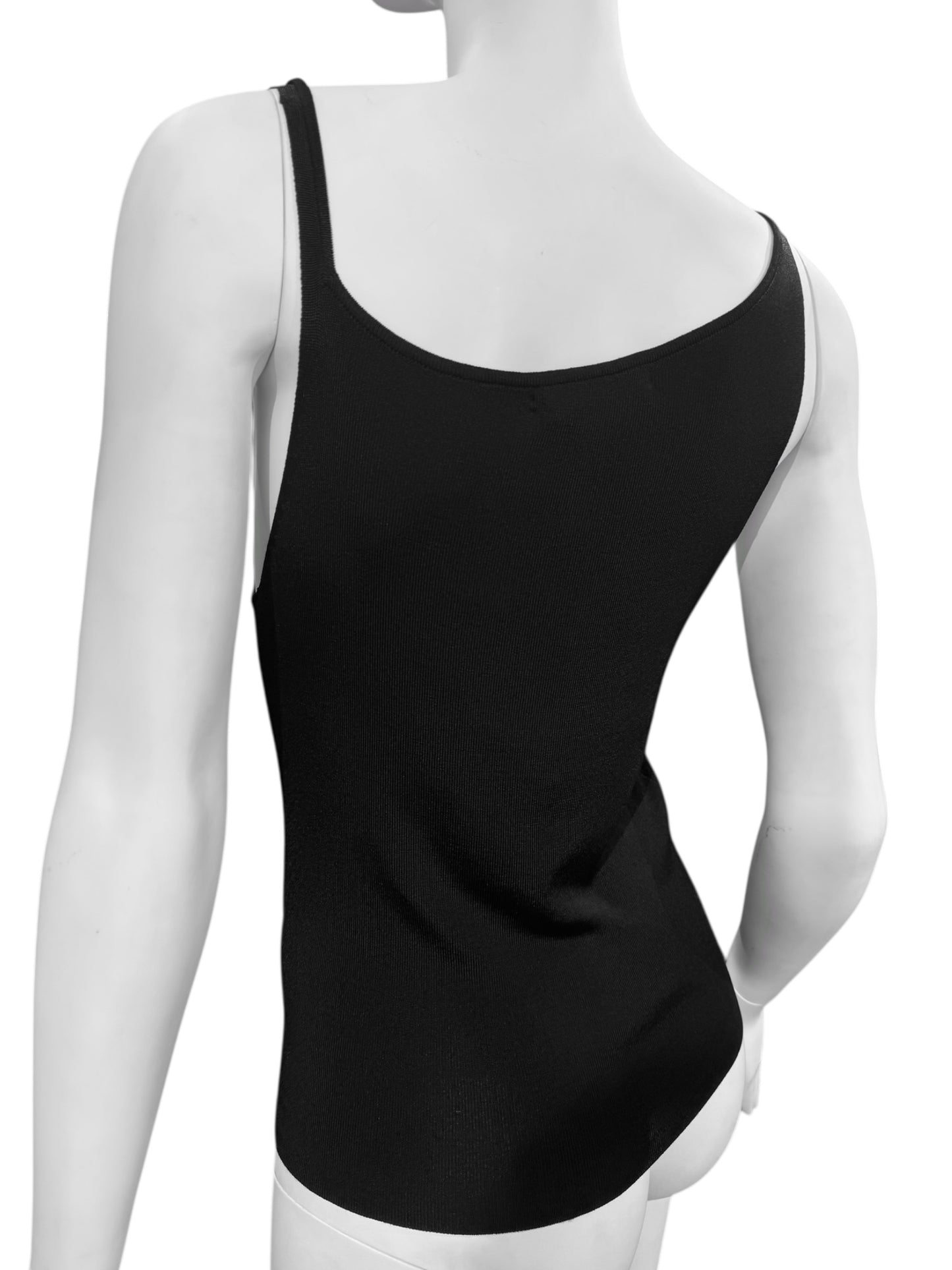 PLEIN SUD 2000s BLACK ASYMMETRICAL TANK TOP