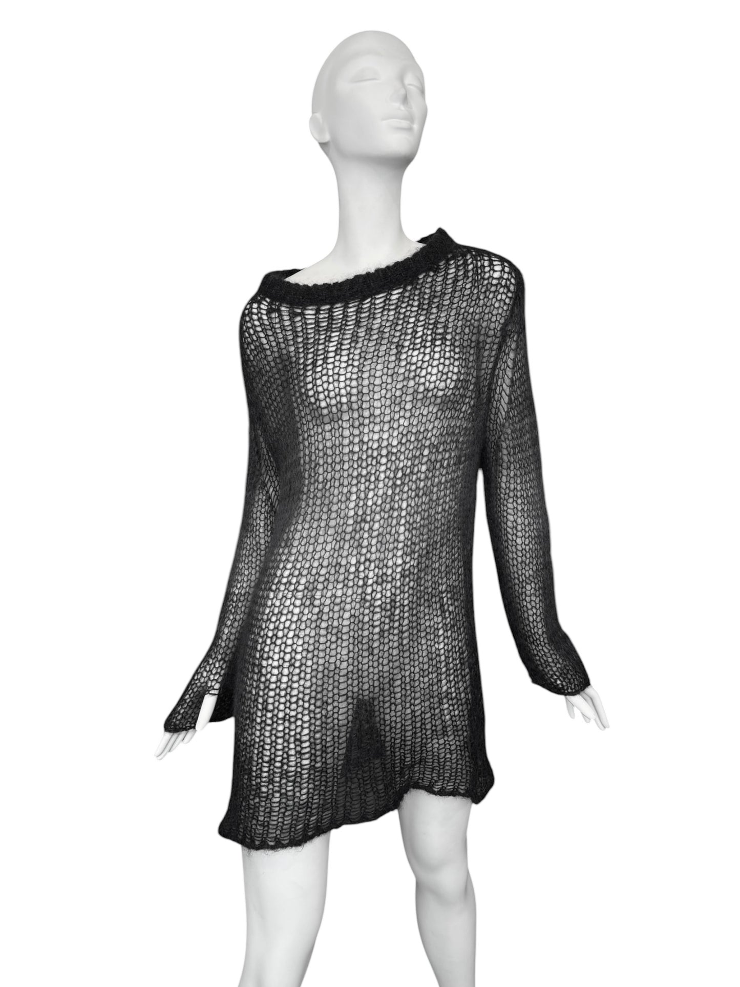 ISABEL BENENATO FW2014 GREY MOHAIR BLEND SWEATER