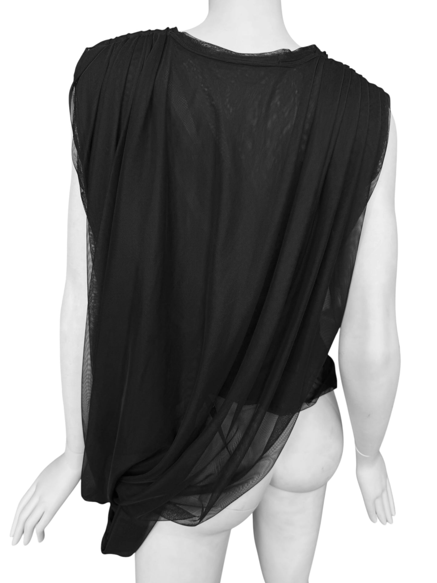 JUNYA WATANABE 2020s BLACK LAYERED DRAPED TANK TOP