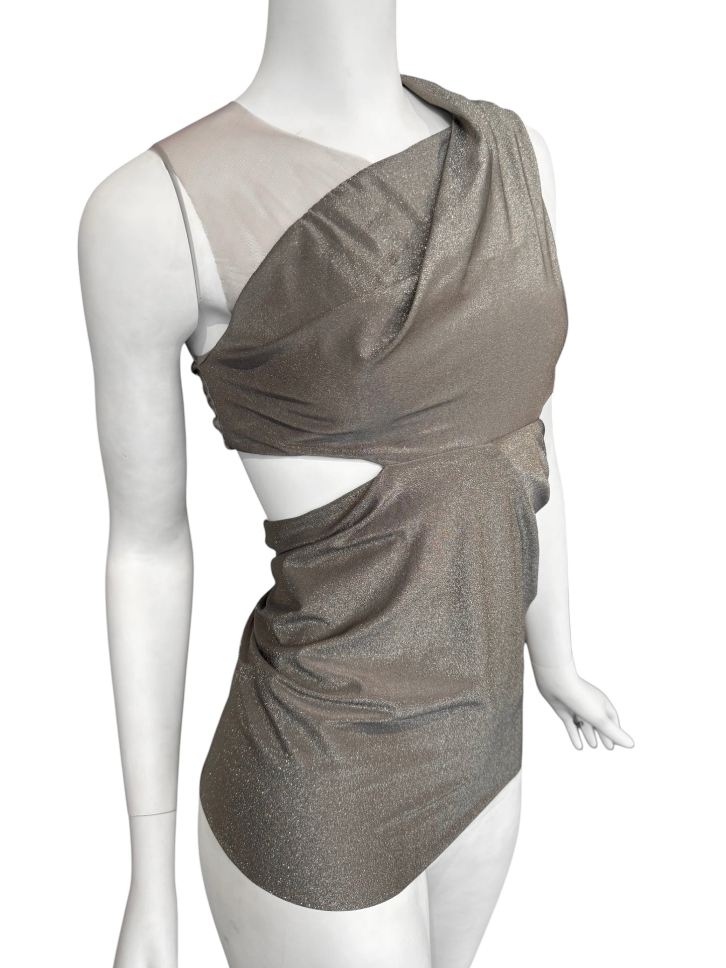 RICK OWENS LILIES 2020s GREY CUT OUT ASYMMETRICAL TANK TOP