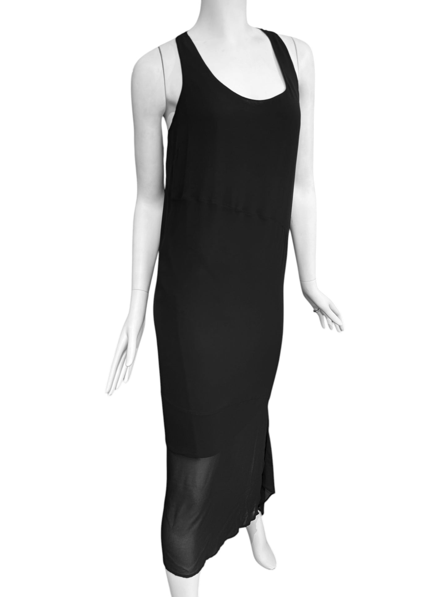 JOHN GALLIANO RESORT 2016 BLACK ASYMMETRICAL MAXI DRESS