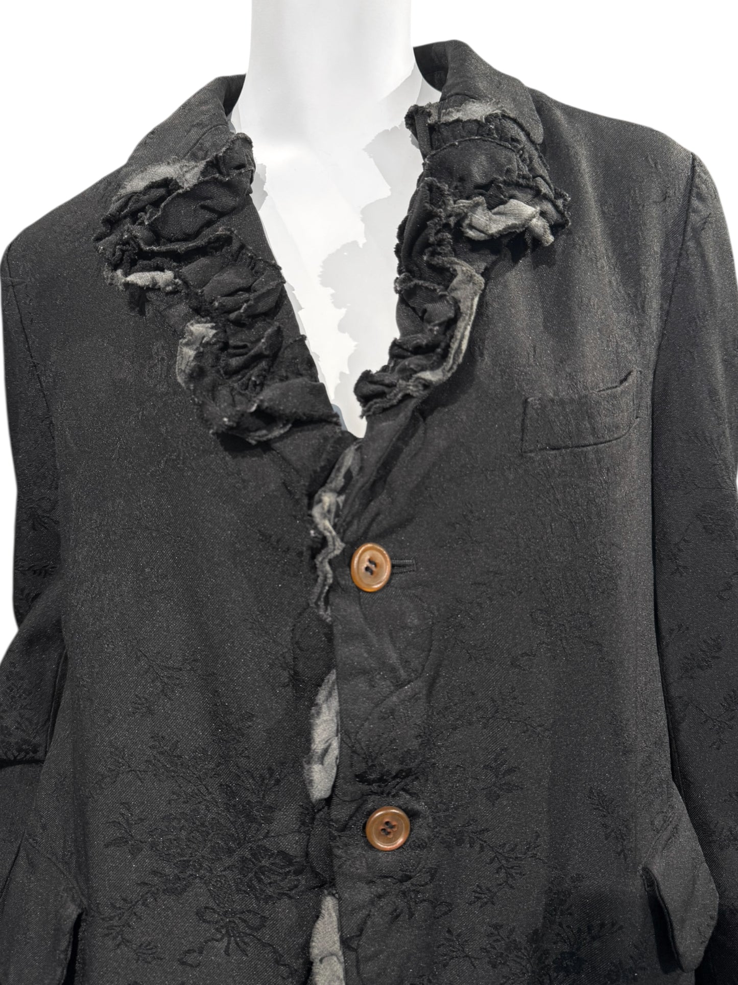 COMME DES GARÇONS 2015 BLACK FLORAL JACQUARD BLAZER