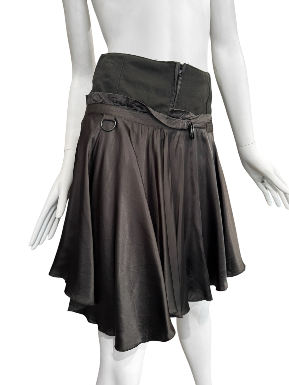 PLEIN SUD SS2004 KAKI MIDI SKIRT
