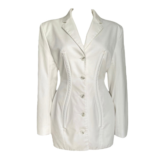 FENTY RESORT 2020 WHITE CORSET BLAZER DRESS