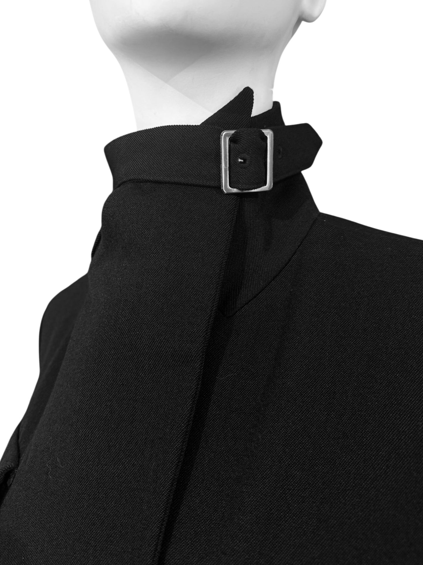 YOHJI YAMAMOTO FW2004 BLACK WOOL POCKET COAT