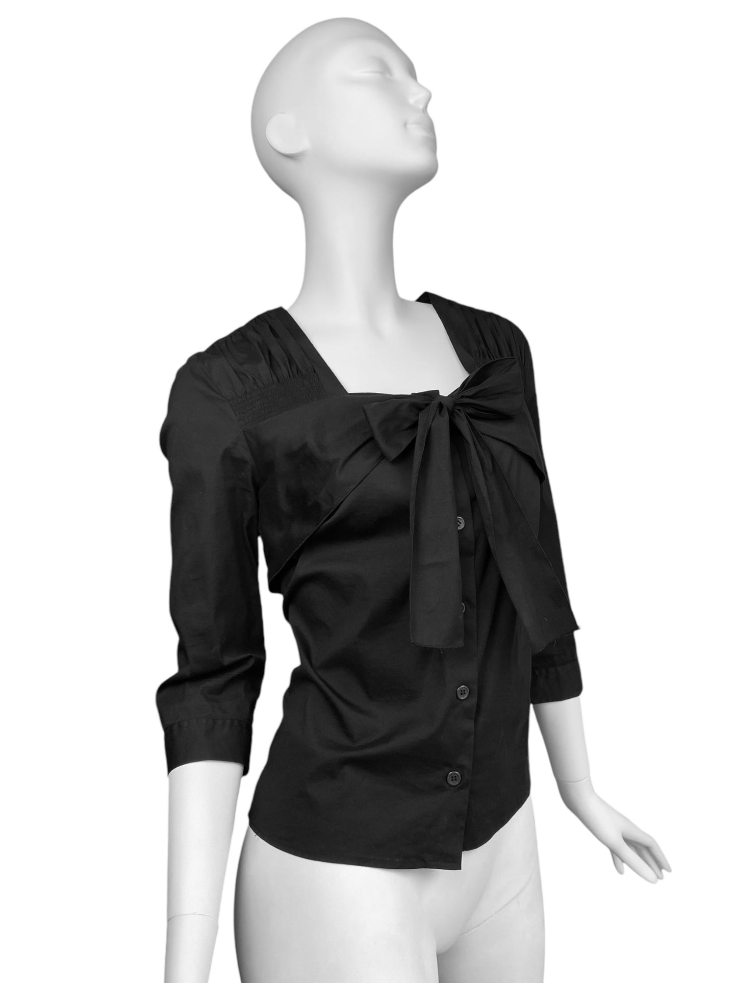 PRADA SS2007 BLACK BOW SHIRT