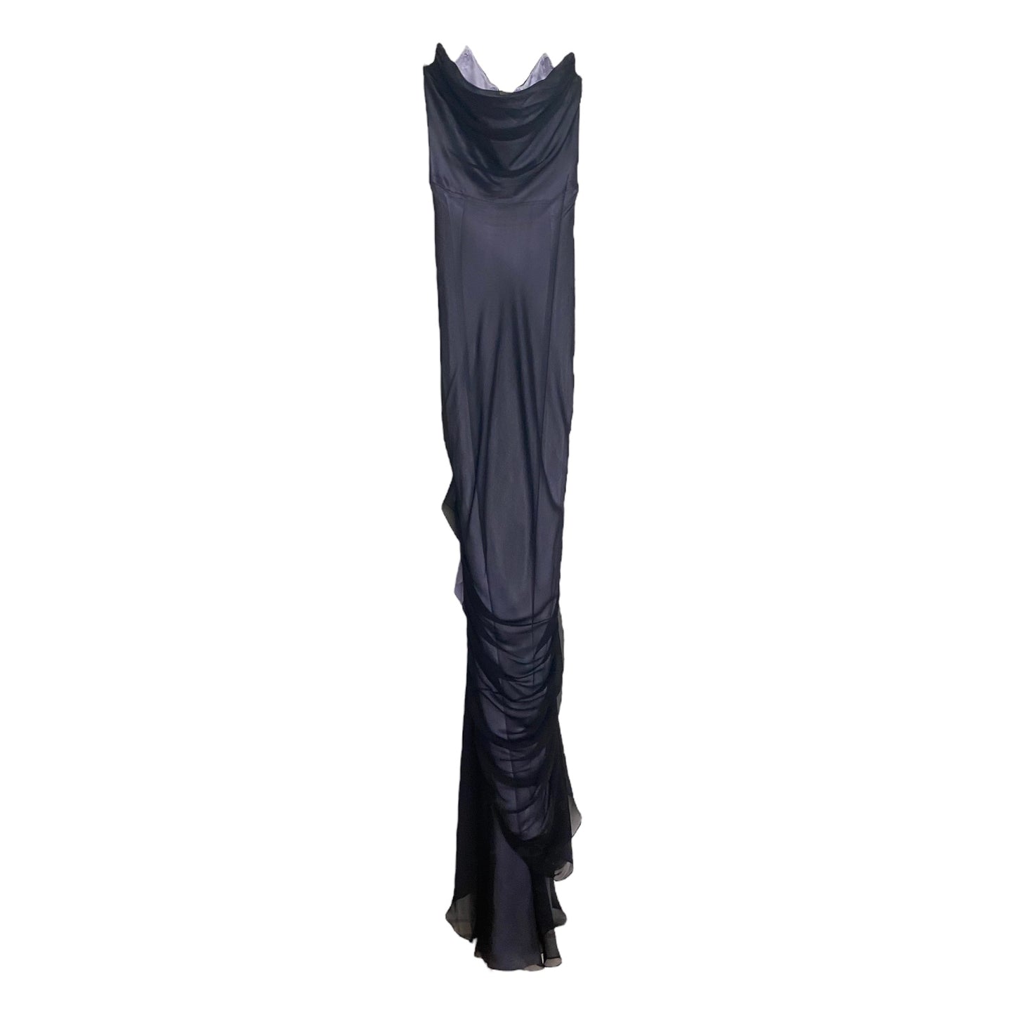 RICHARD TYLER COUTURE 2000s GREY SILK GOWN