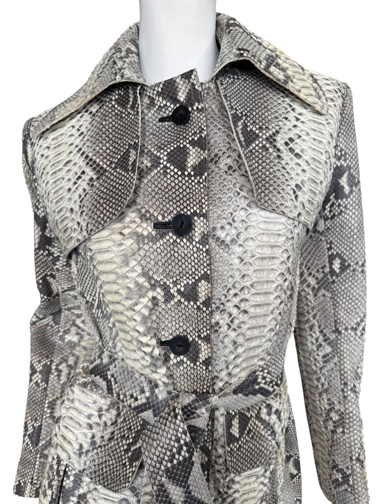 JITROIS 2000s CREAM PYTHON LEATHER COAT