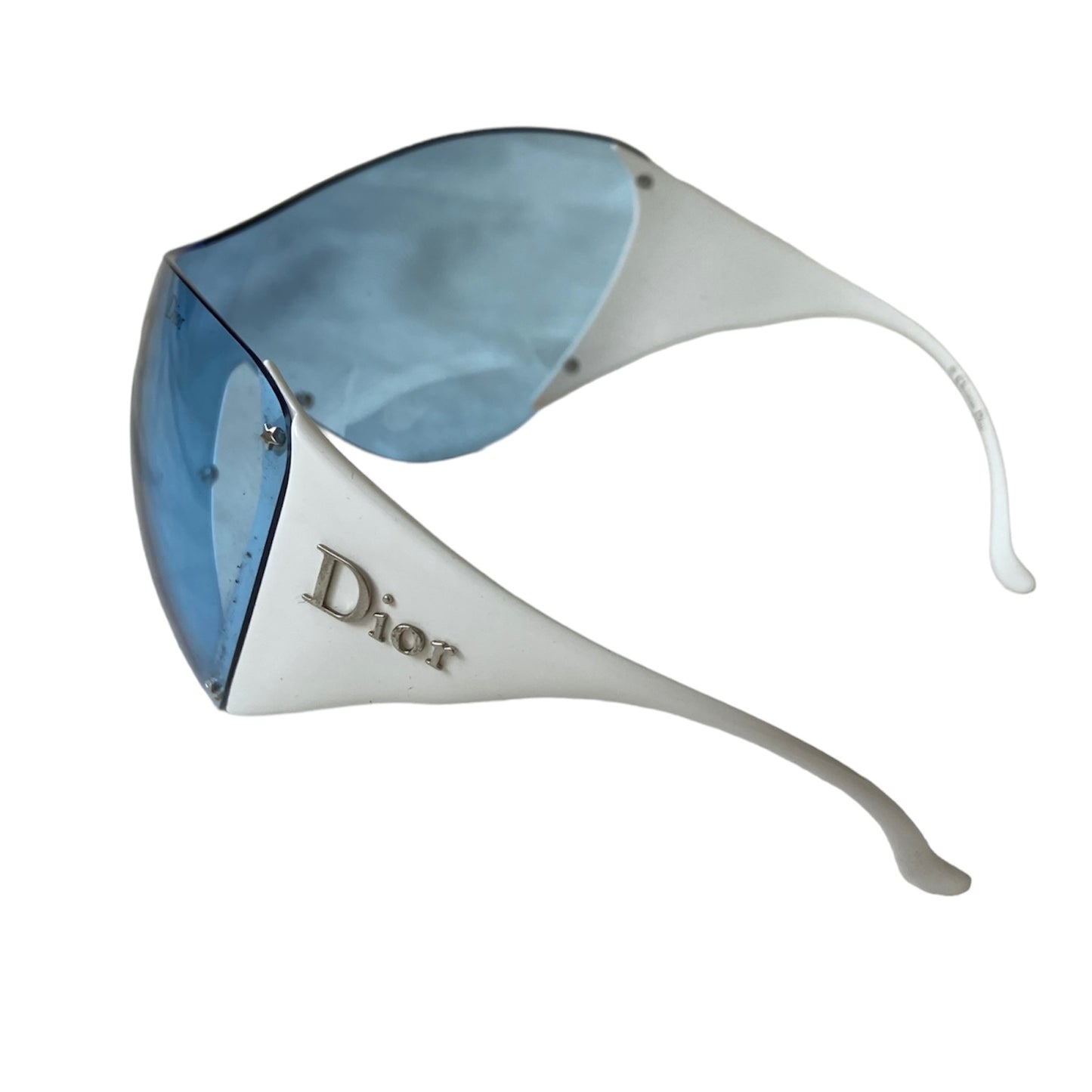 DIOR 2000s BY GALLIANO WHITE & BLUE SKI 1 OVERSIZE MASK SUNGLASSES