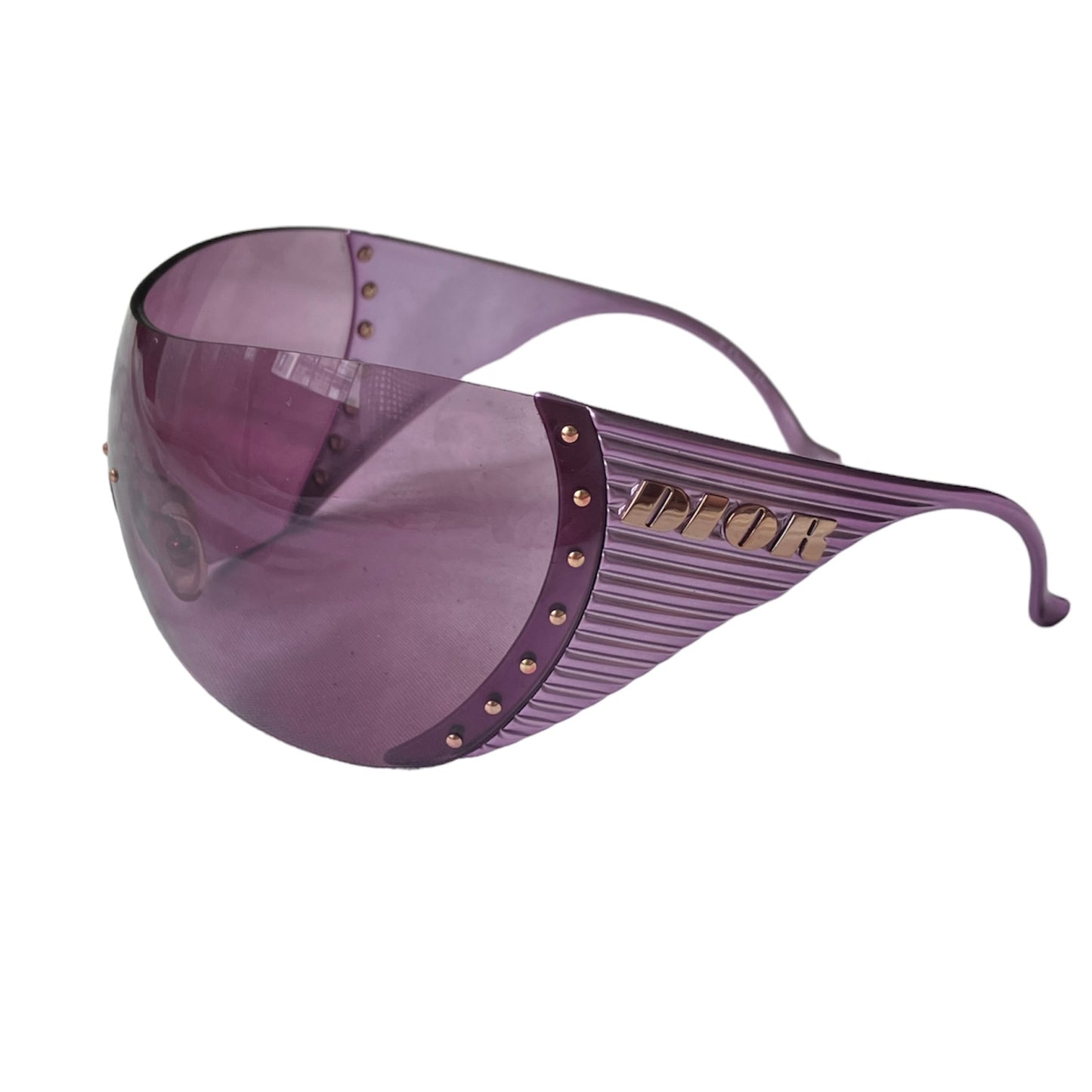 DIOR 2000s BY GALLIANO LILAC BIKE 1 OVERSIZE MASK SUNGLASSES