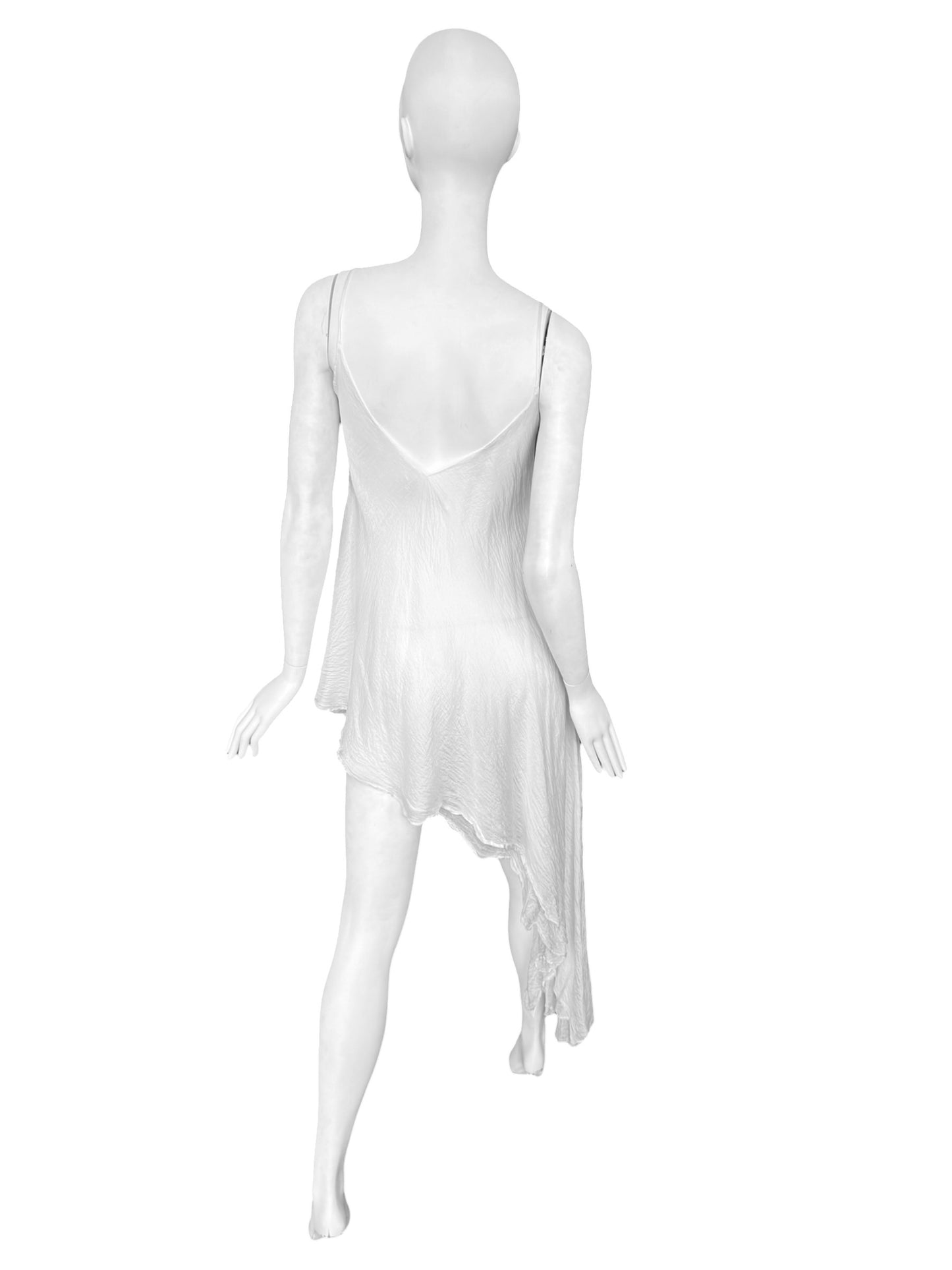 MARC LE BIHAN 2020s WHITE SILK ASYMMETRICAL TOP